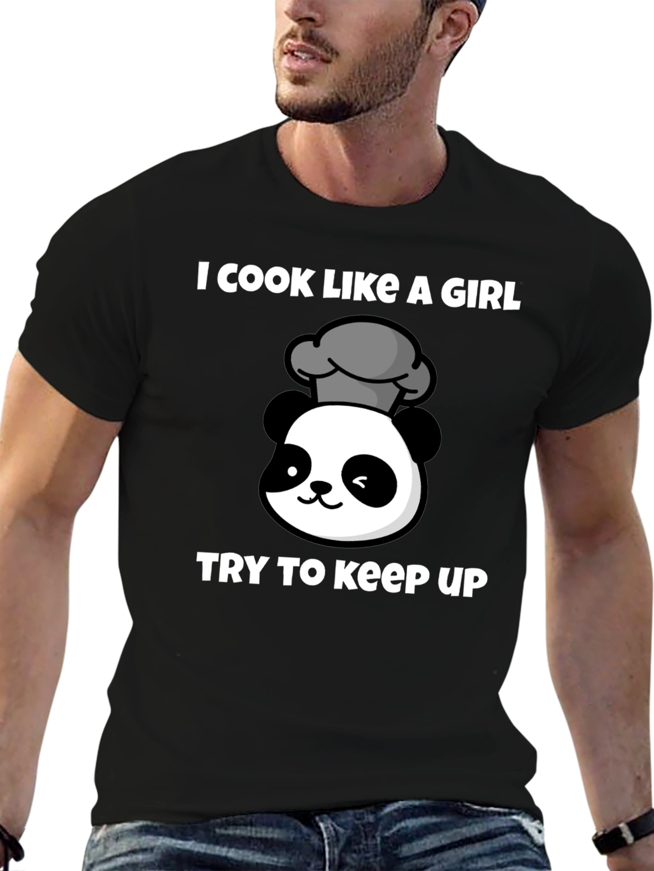 Cook Like A Girl Panda Chef T-Shirt