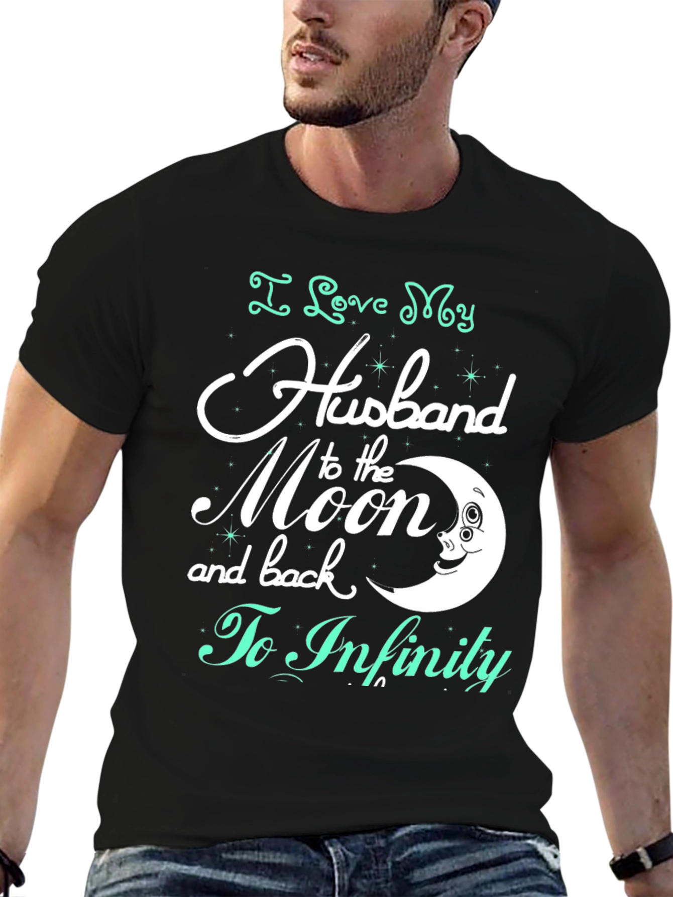 I Love My Husband T-Shirt - Moon and Back