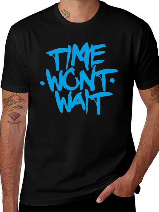 Time Wont Wait Graphic T-Shirt - Bold Blue Print