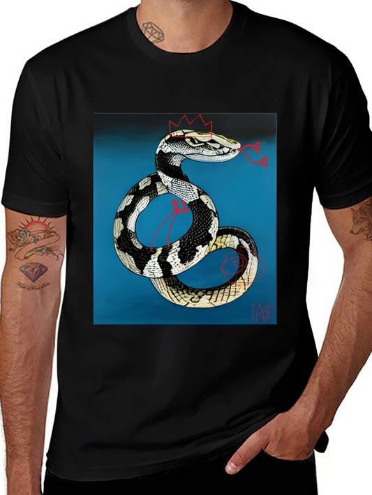 Snake King T-Shirt - Black Graphic Tee