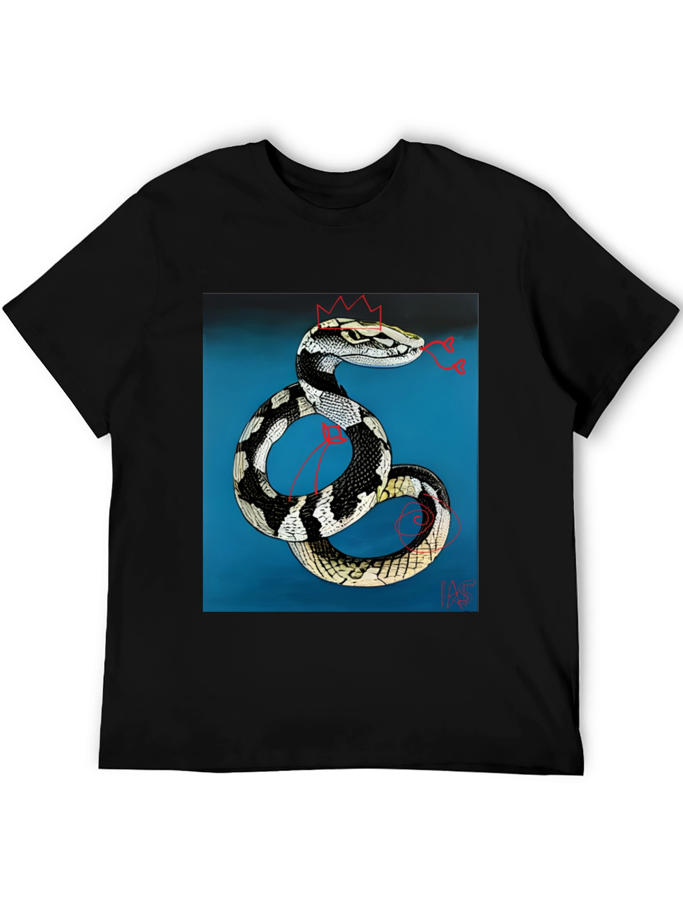 Snake King T-Shirt - Black Graphic Tee