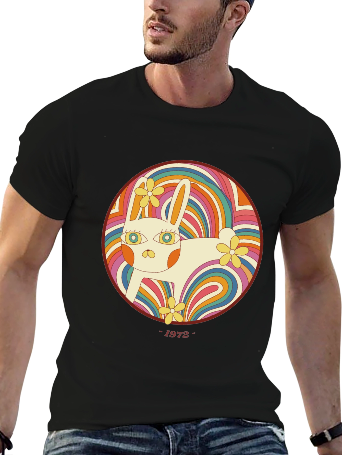 Retro Rabbit Graphic T-Shirt - 1972 Style