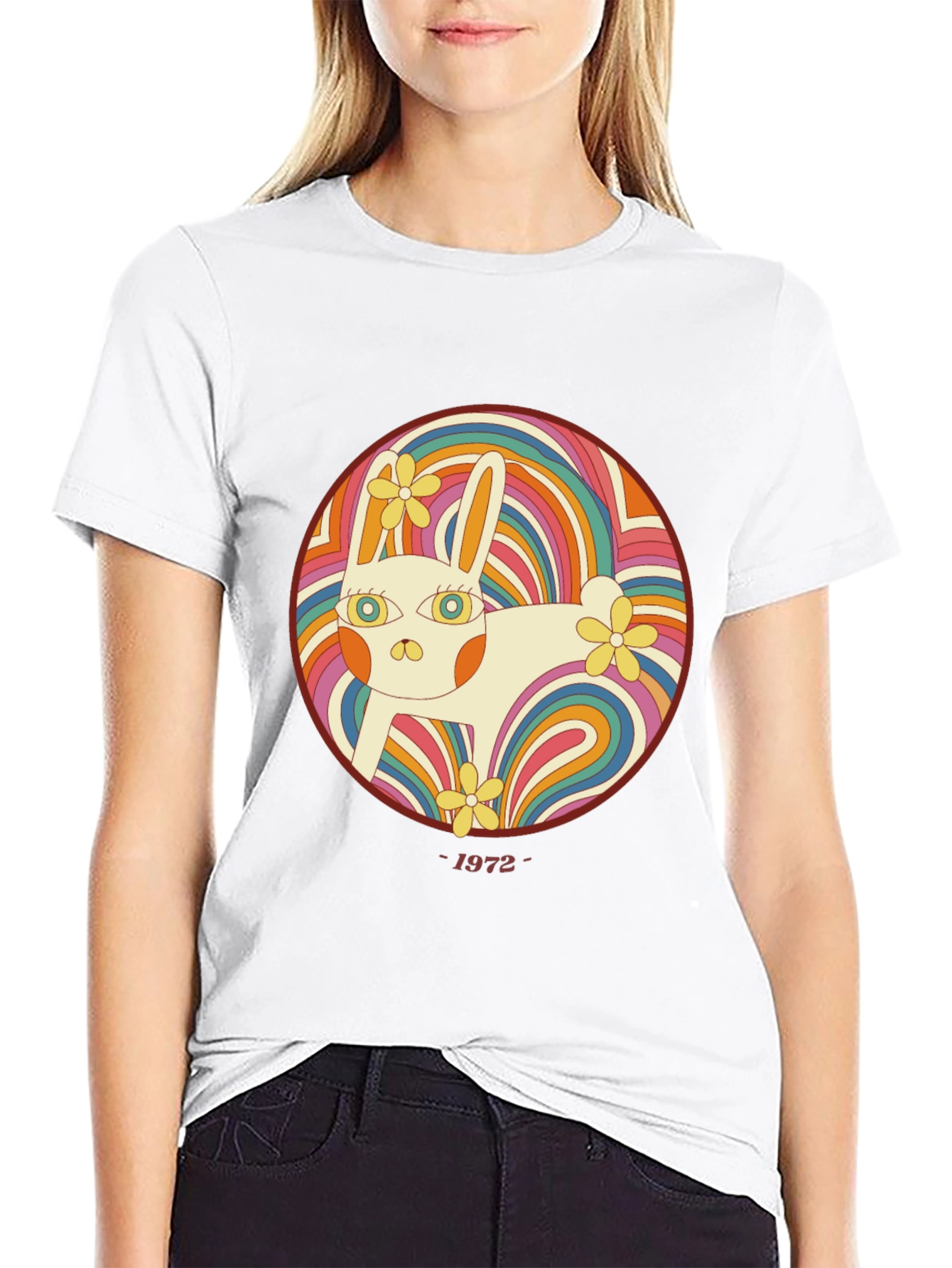 Retro Rabbit Graphic T-Shirt - 1972 Style