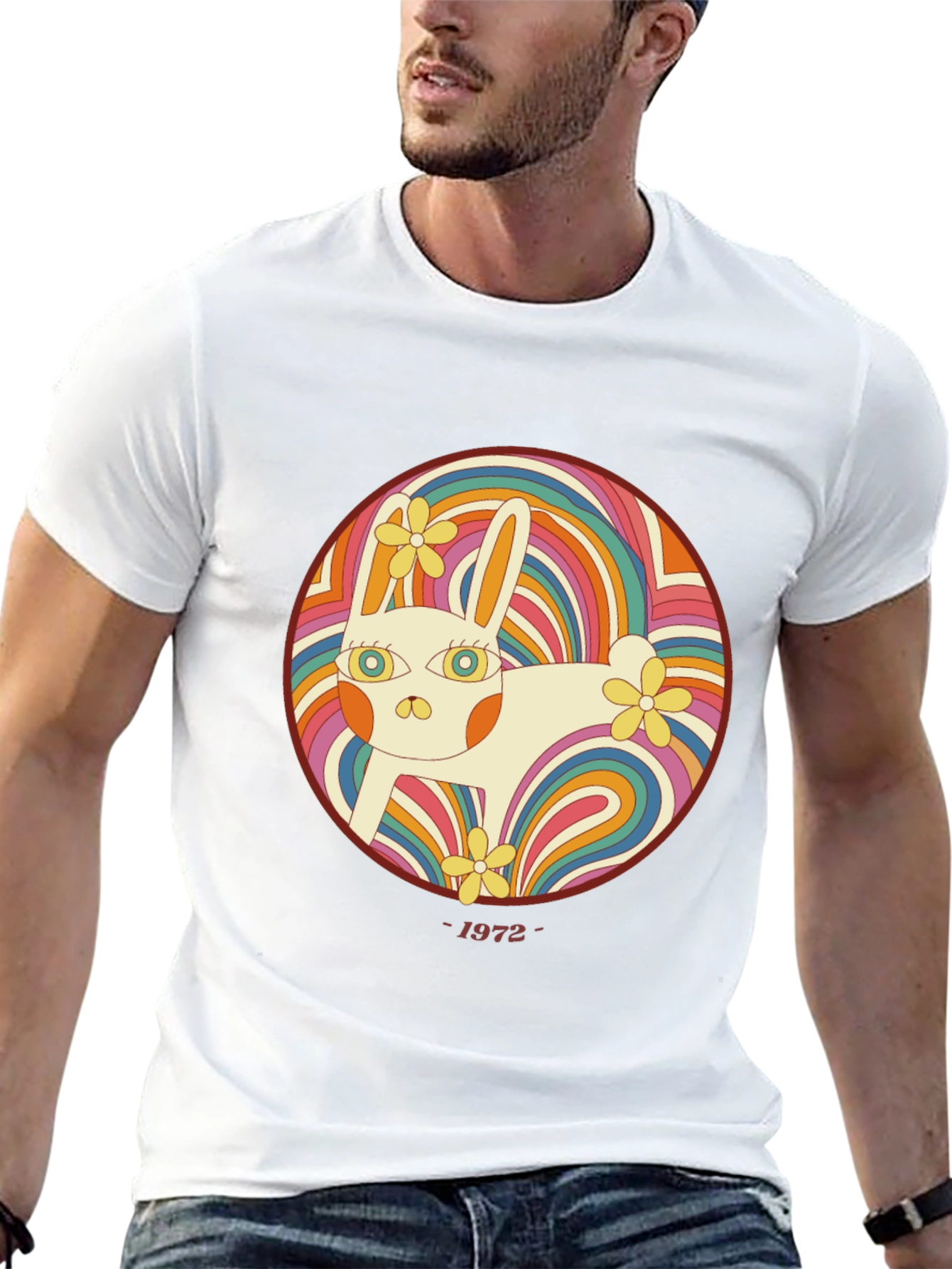 Retro Rabbit Graphic T-Shirt - 1972 Style