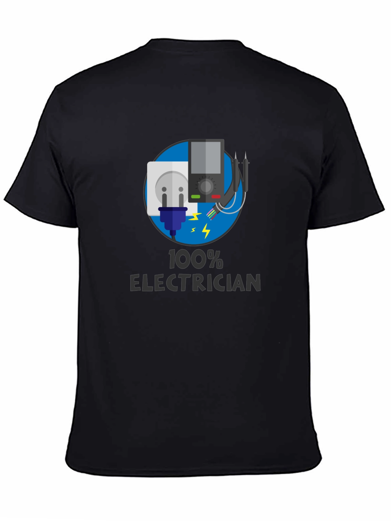 100% Electrician Black T-Shirt