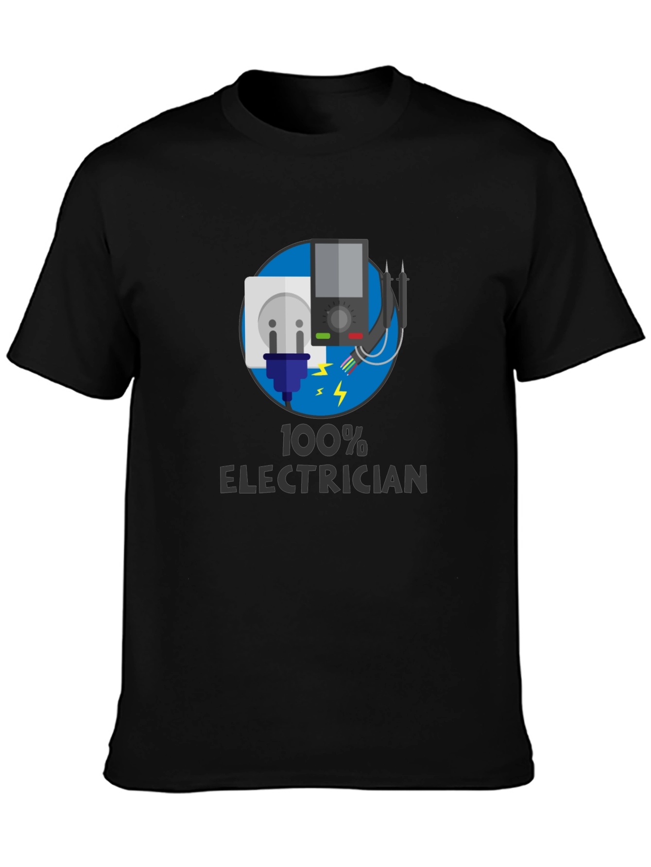100% Electrician Black T-Shirt
