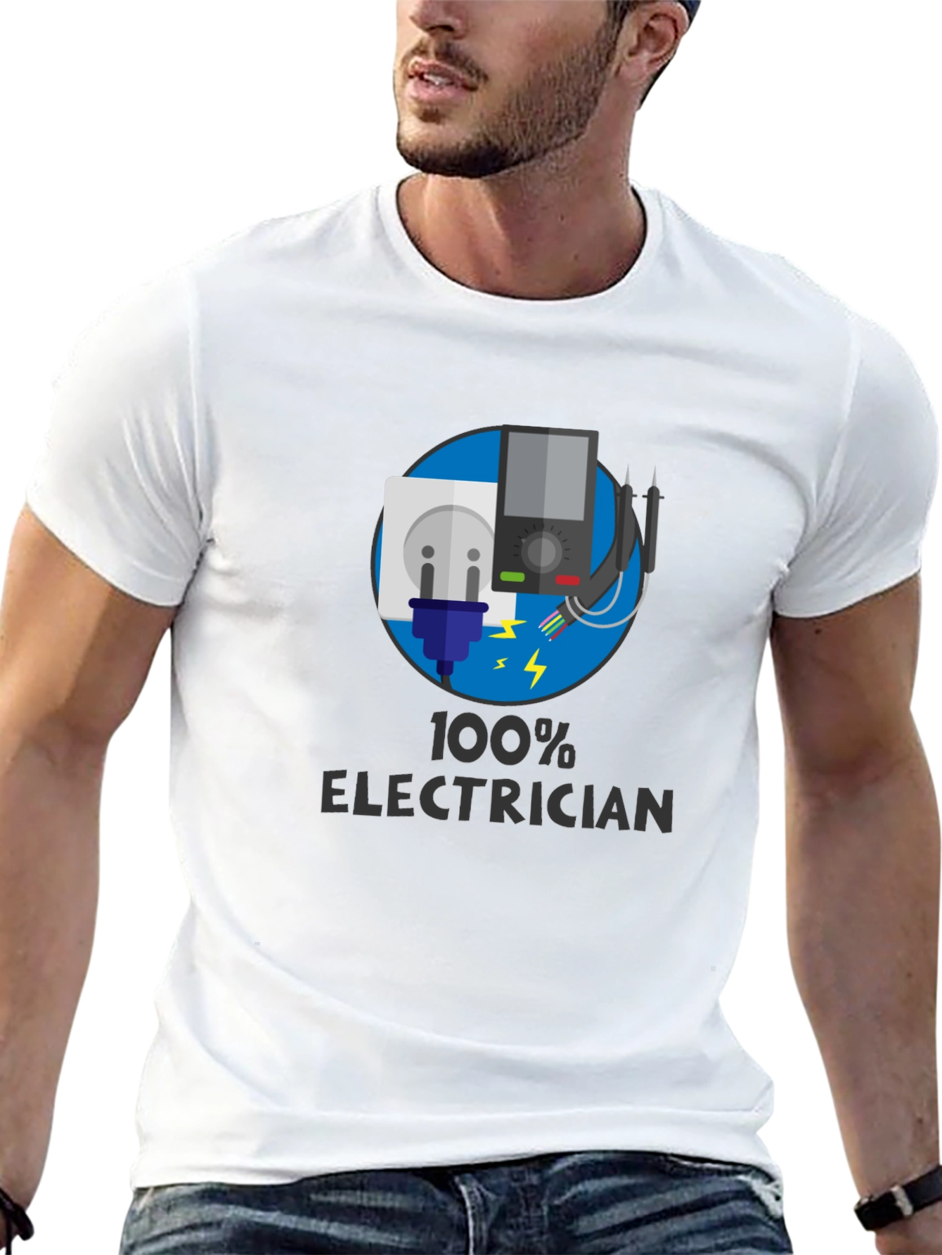 100% Electrician Black T-Shirt