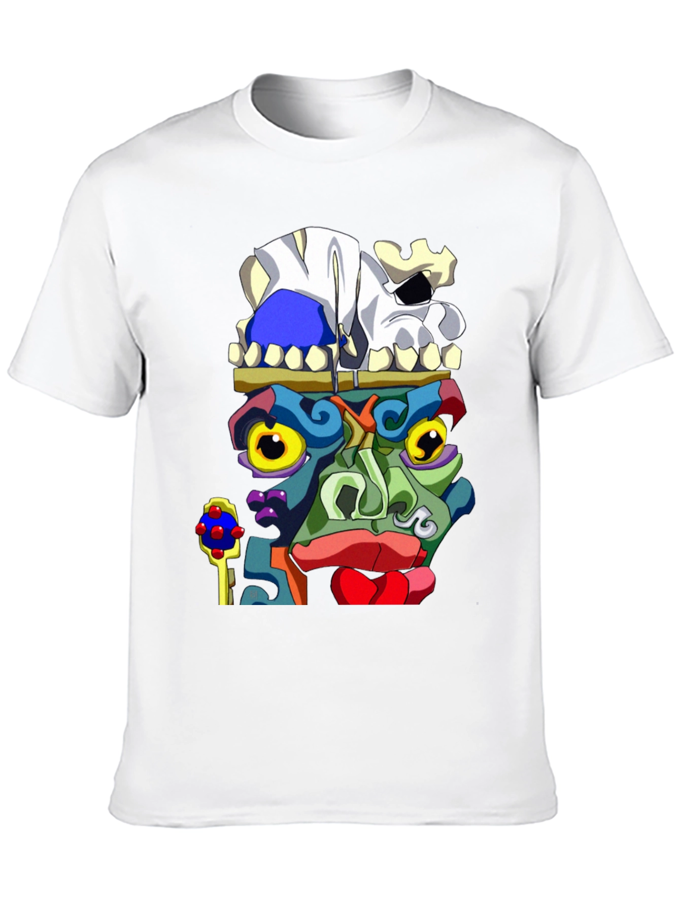 Abstract Face Graphic Black T-Shirt