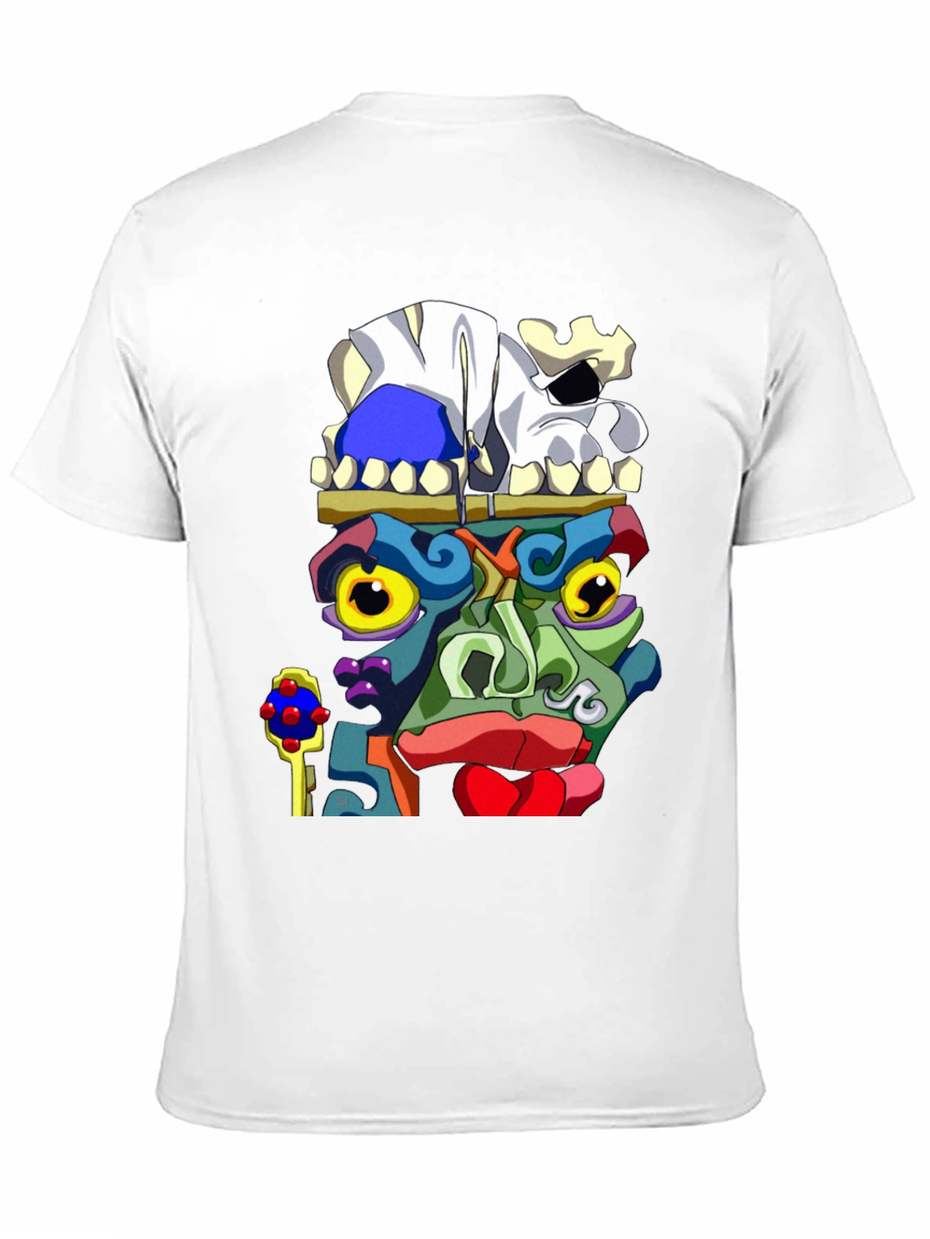 Abstract Face Graphic Black T-Shirt