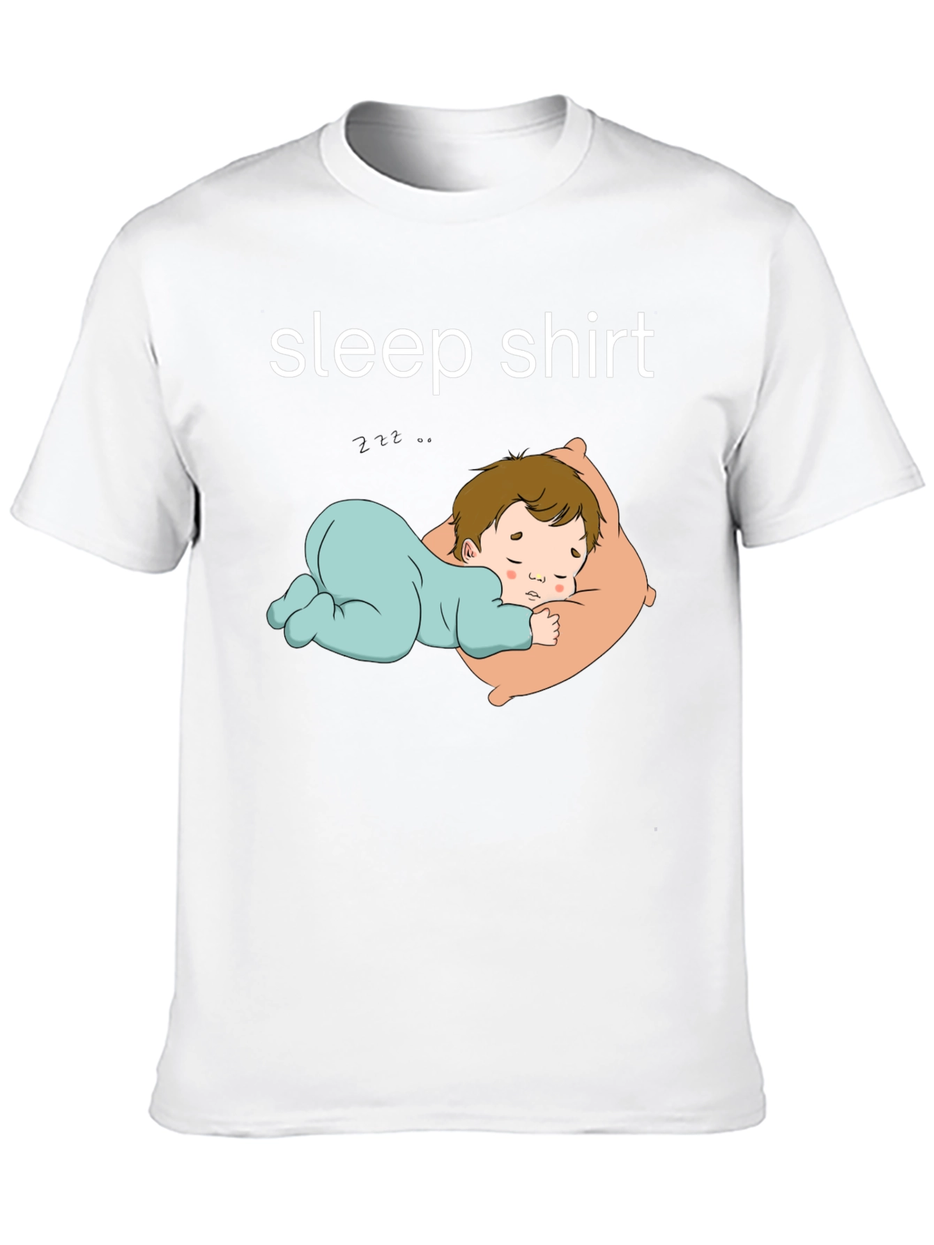Sleep Shirt - Black Tee with Sleeping Baby Design