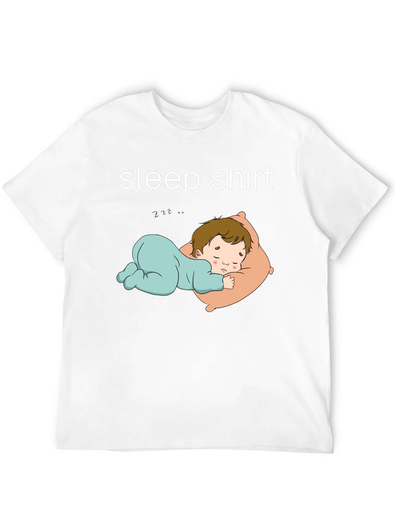 Sleep Shirt - Black Tee with Sleeping Baby Design