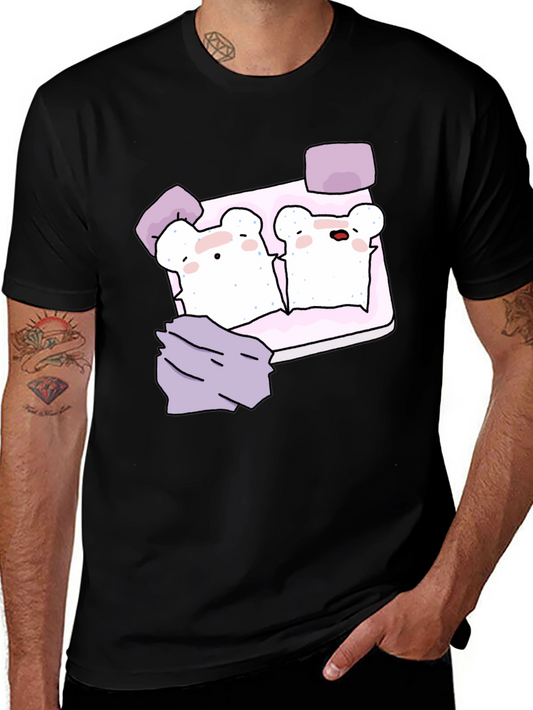 Cute Toast Bed T-Shirt - Sleepy Bears Graphic Tee