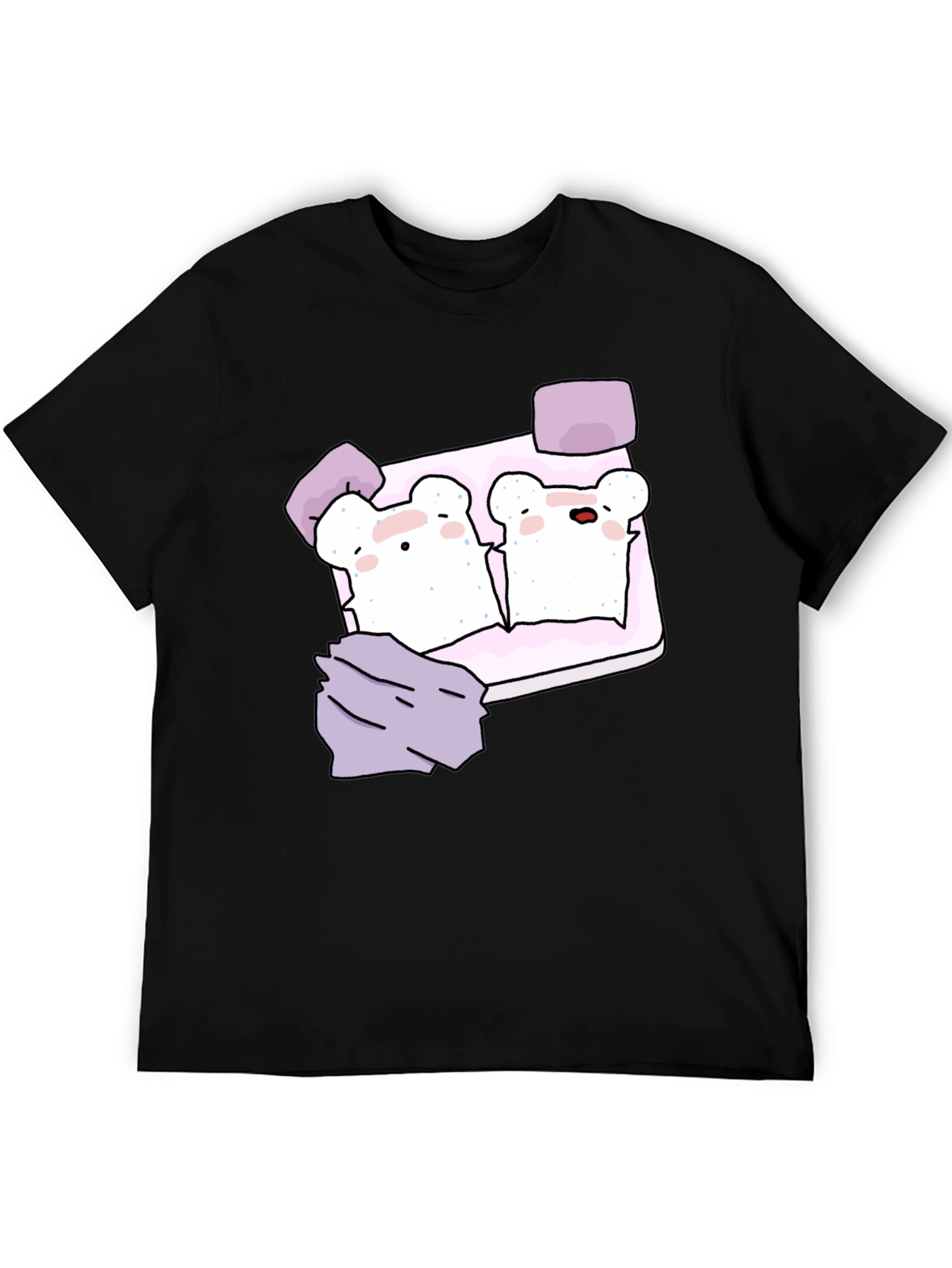 Cute Toast Bed T-Shirt - Sleepy Bears Graphic Tee