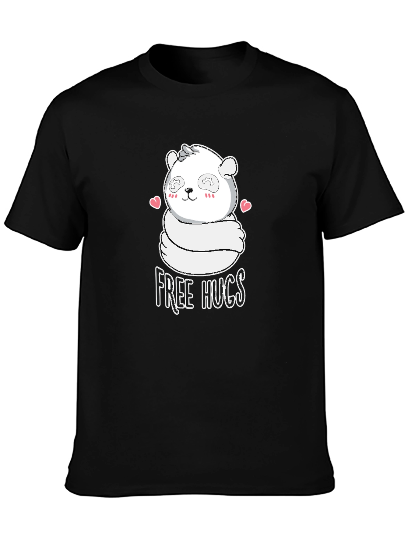 Cute Panda Free Hugs Graphic T-Shirt