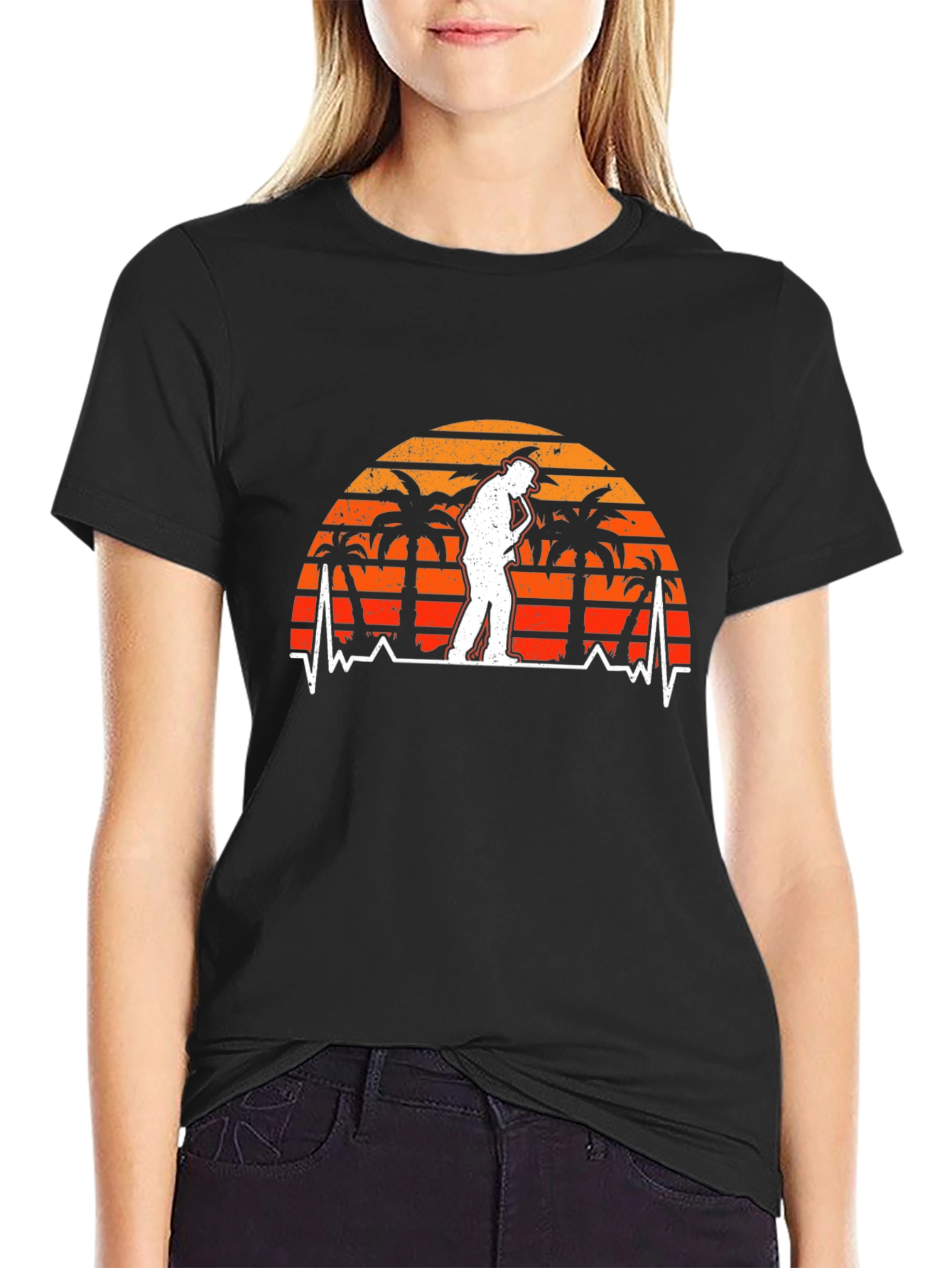 Saxophone Sunset Rhythm T-Shirt - Cool Musician Tee