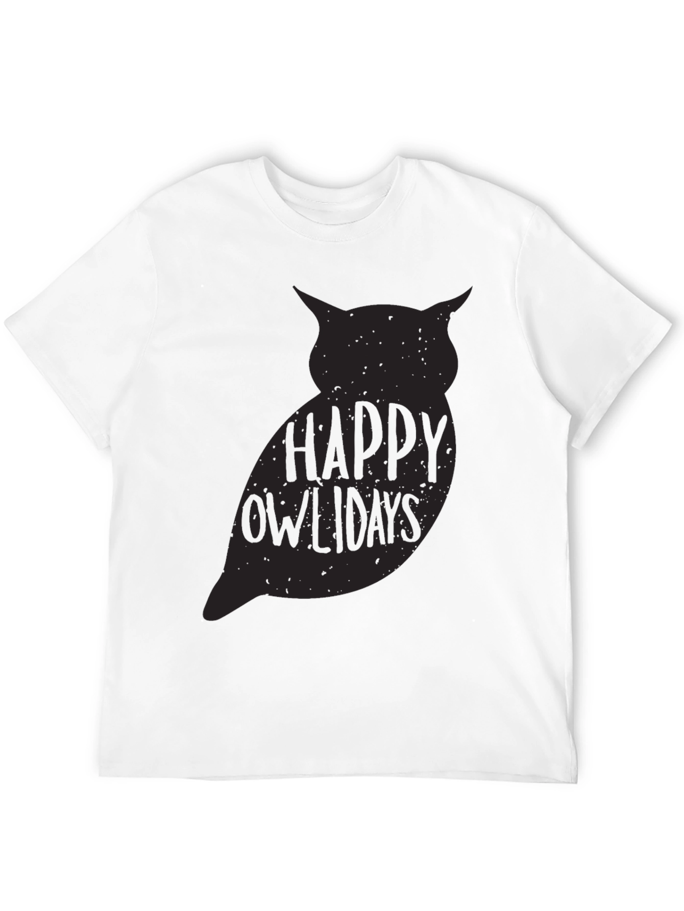 Happy Owlydays Graphic Print Crew Neck T-Shirt