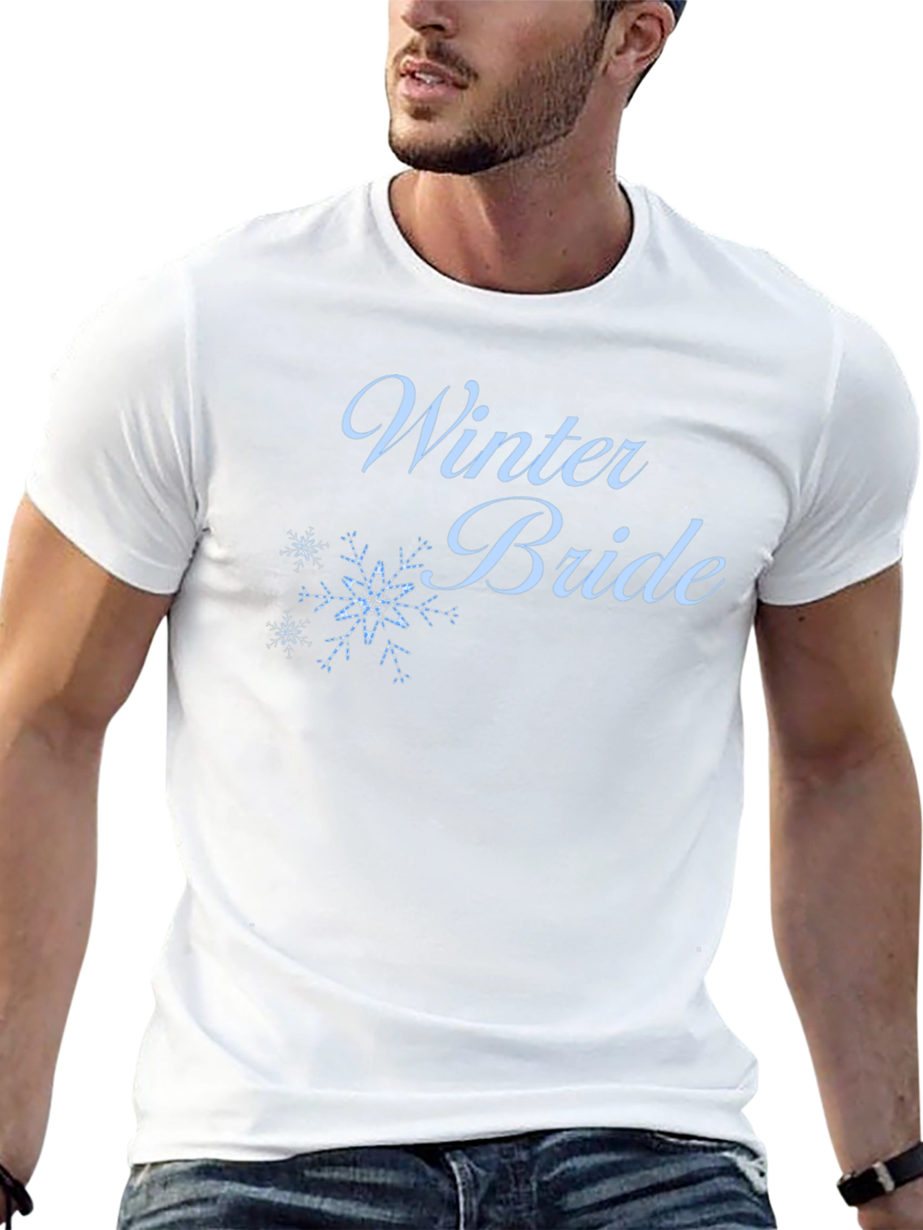 Winter Bride Tee - Black Cotton Wedding T-Shirt