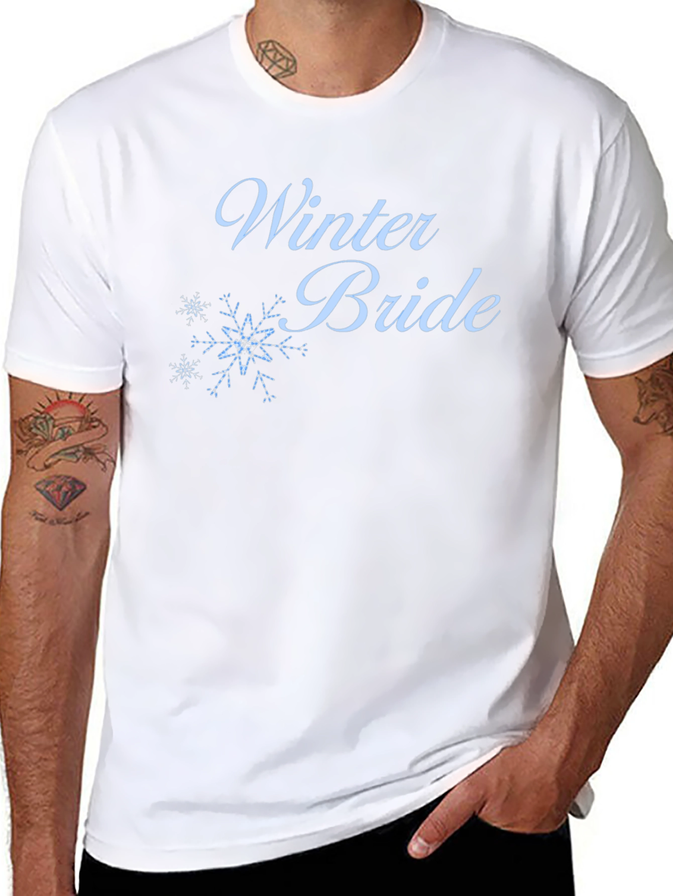 Winter Bride Tee - Black Cotton Wedding T-Shirt