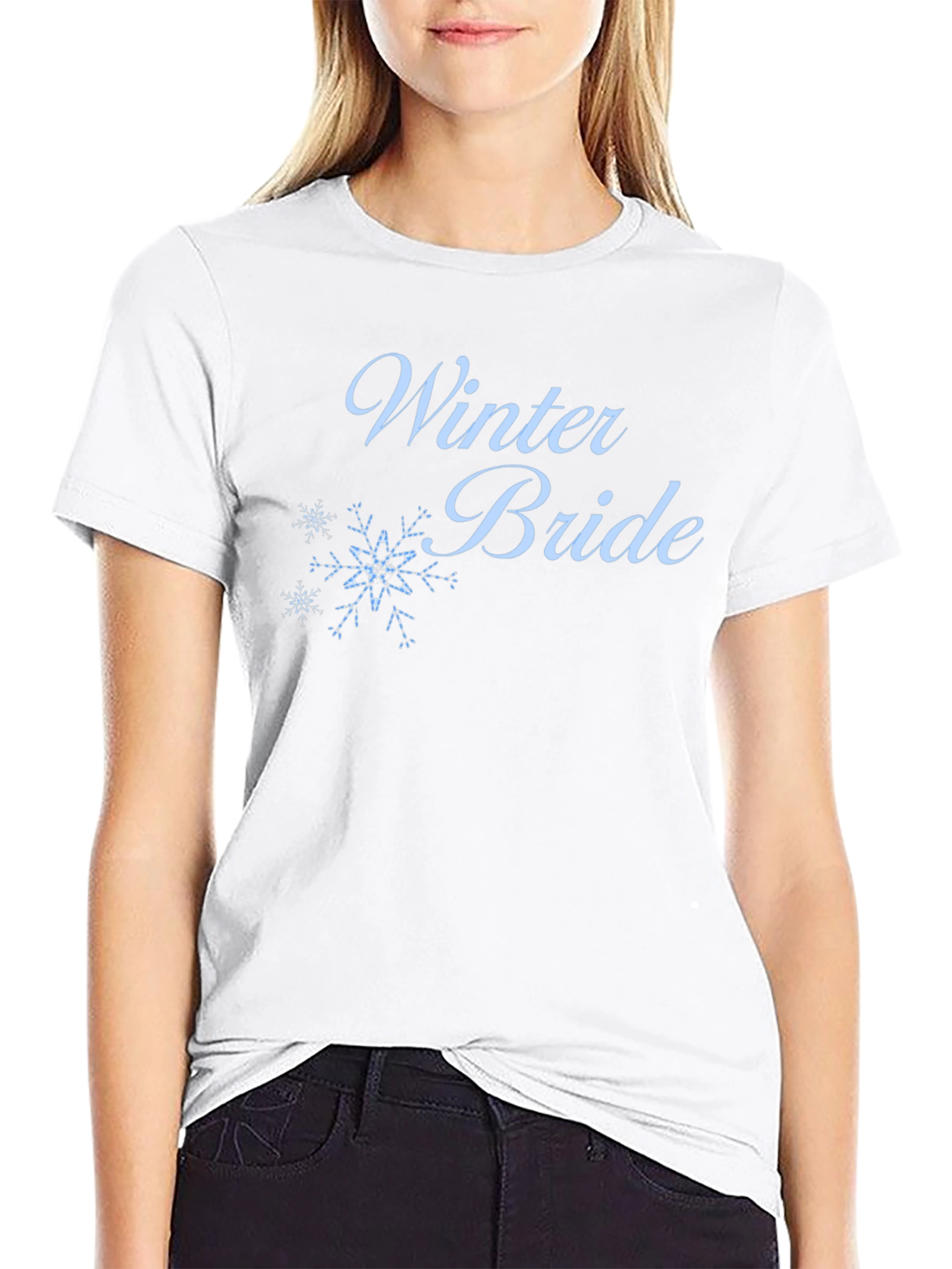 Winter Bride Tee - Black Cotton Wedding T-Shirt