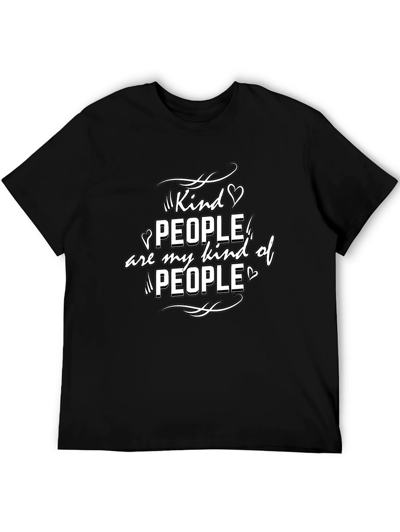 Kind People Graphic T-Shirt - Black Crew Neck