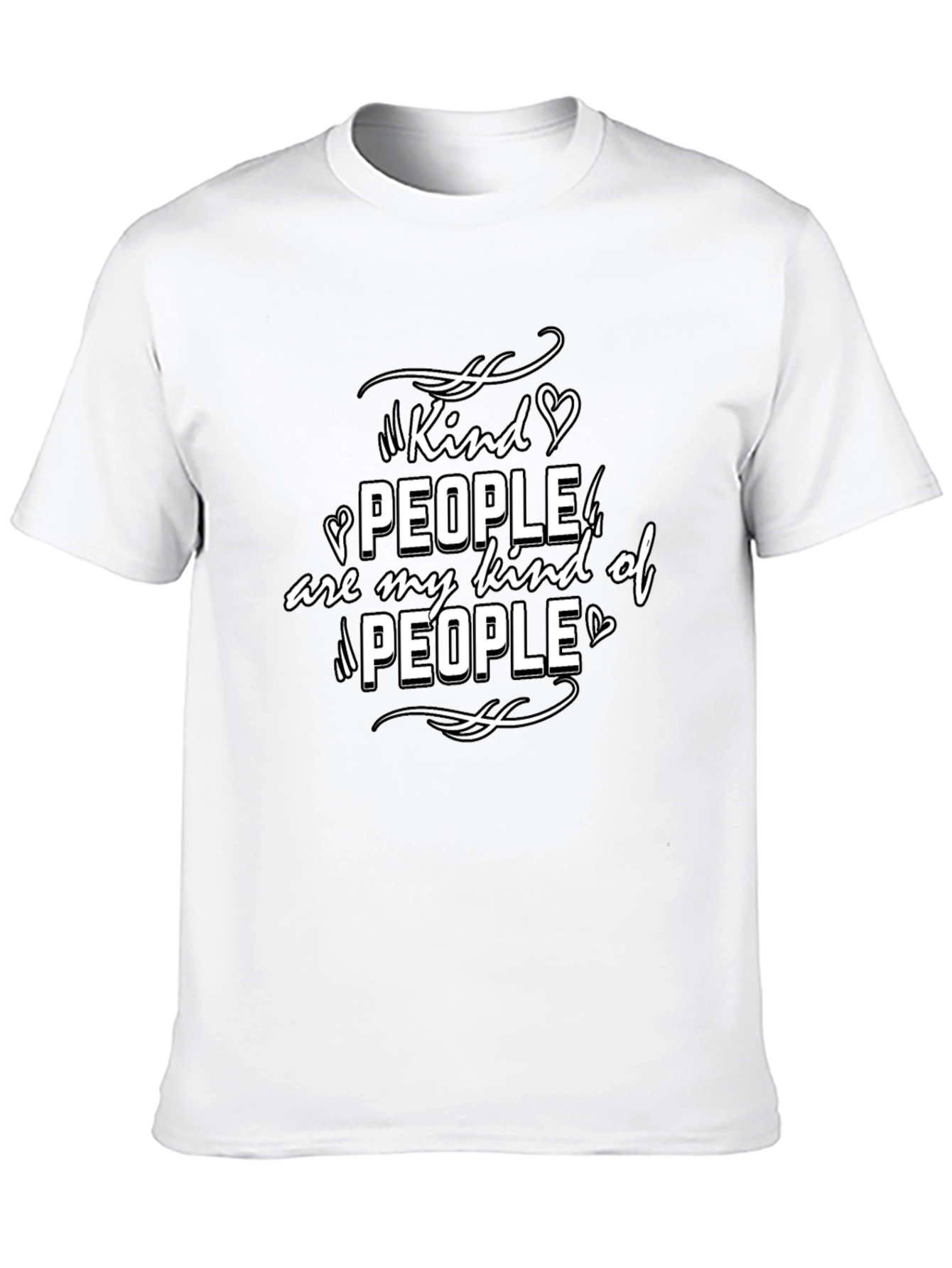 Kind People Graphic T-Shirt - Black Crew Neck