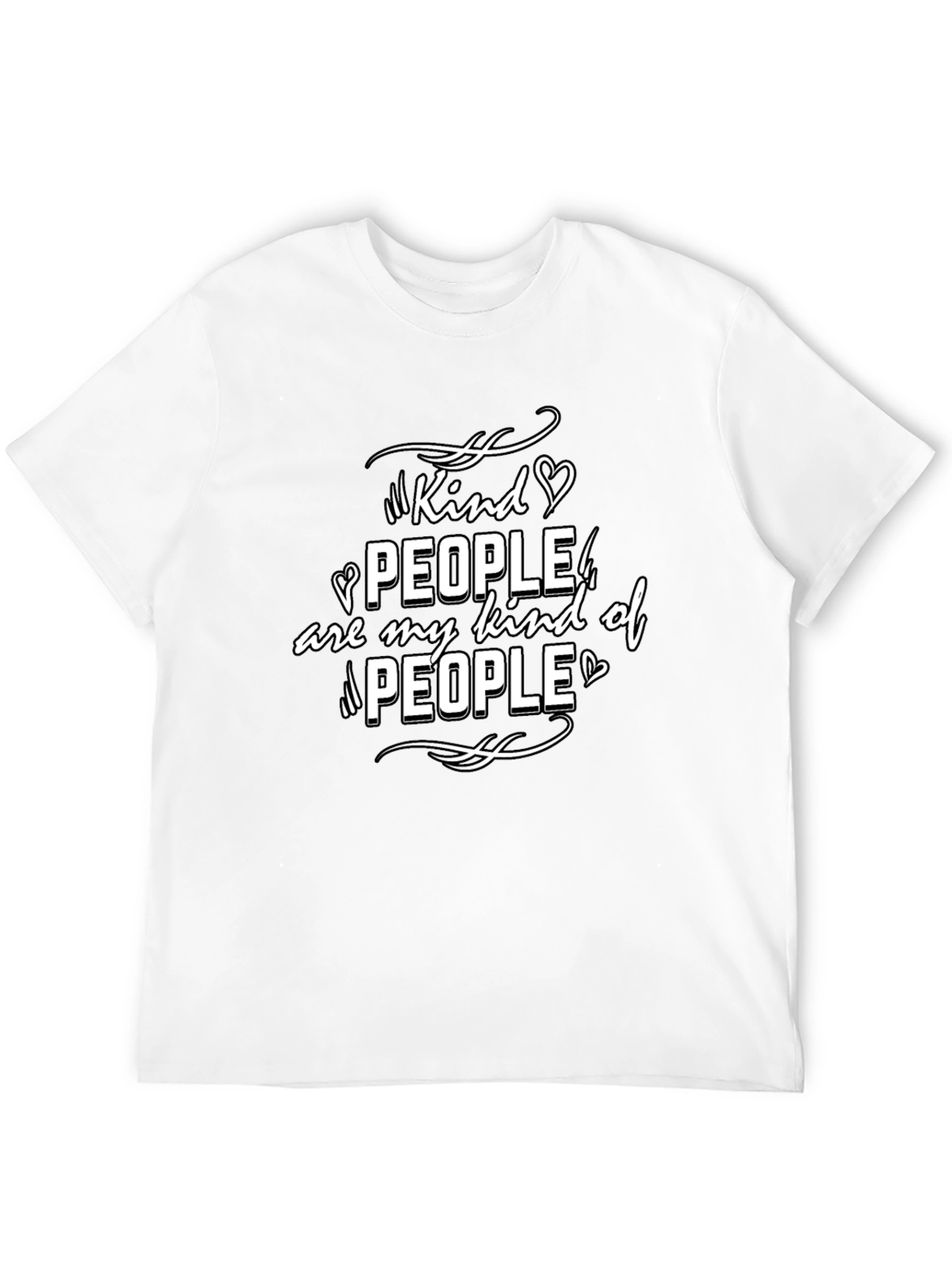 Kind People Graphic T-Shirt - Black Crew Neck