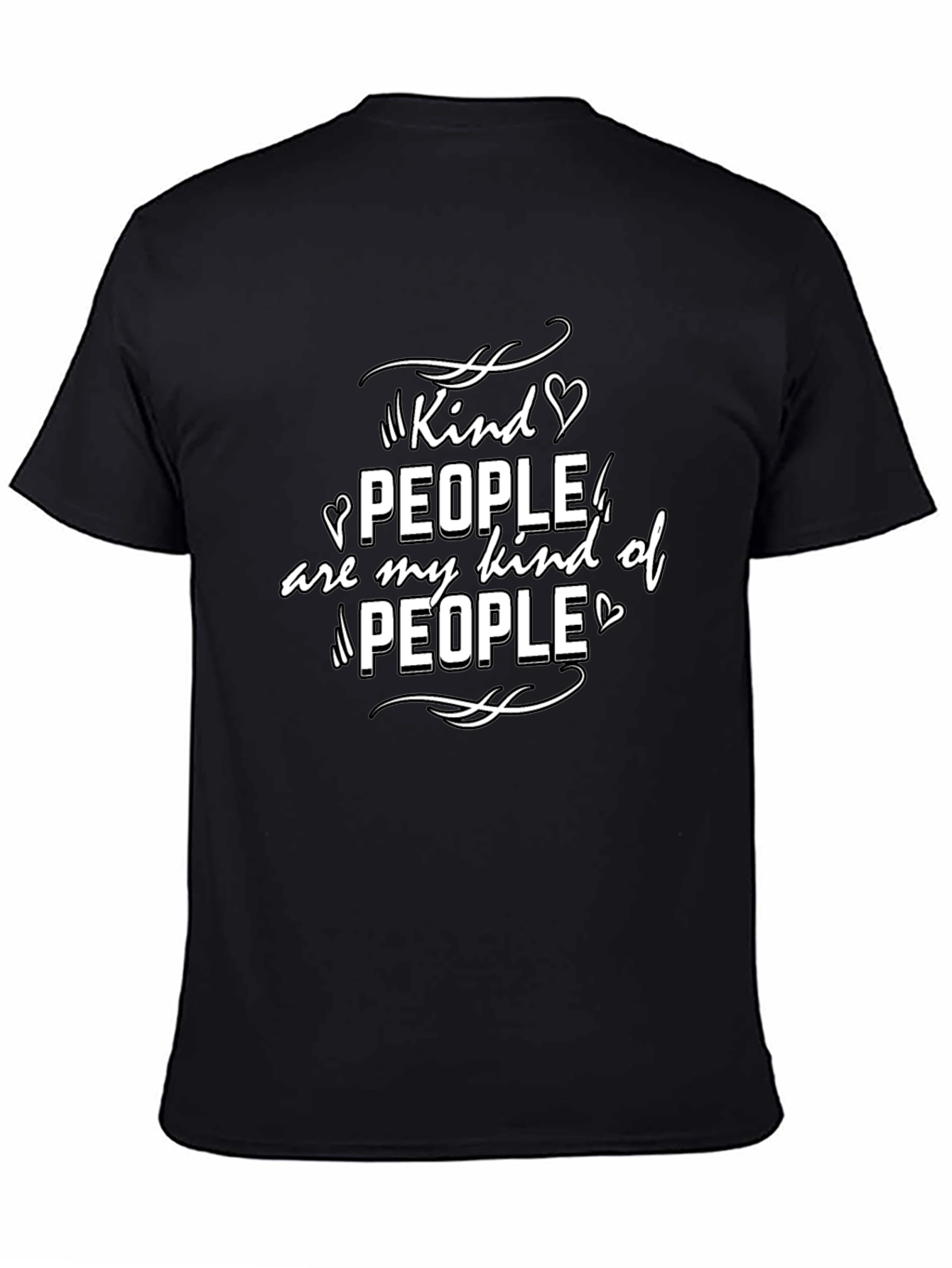 Kind People Graphic T-Shirt - Black Crew Neck