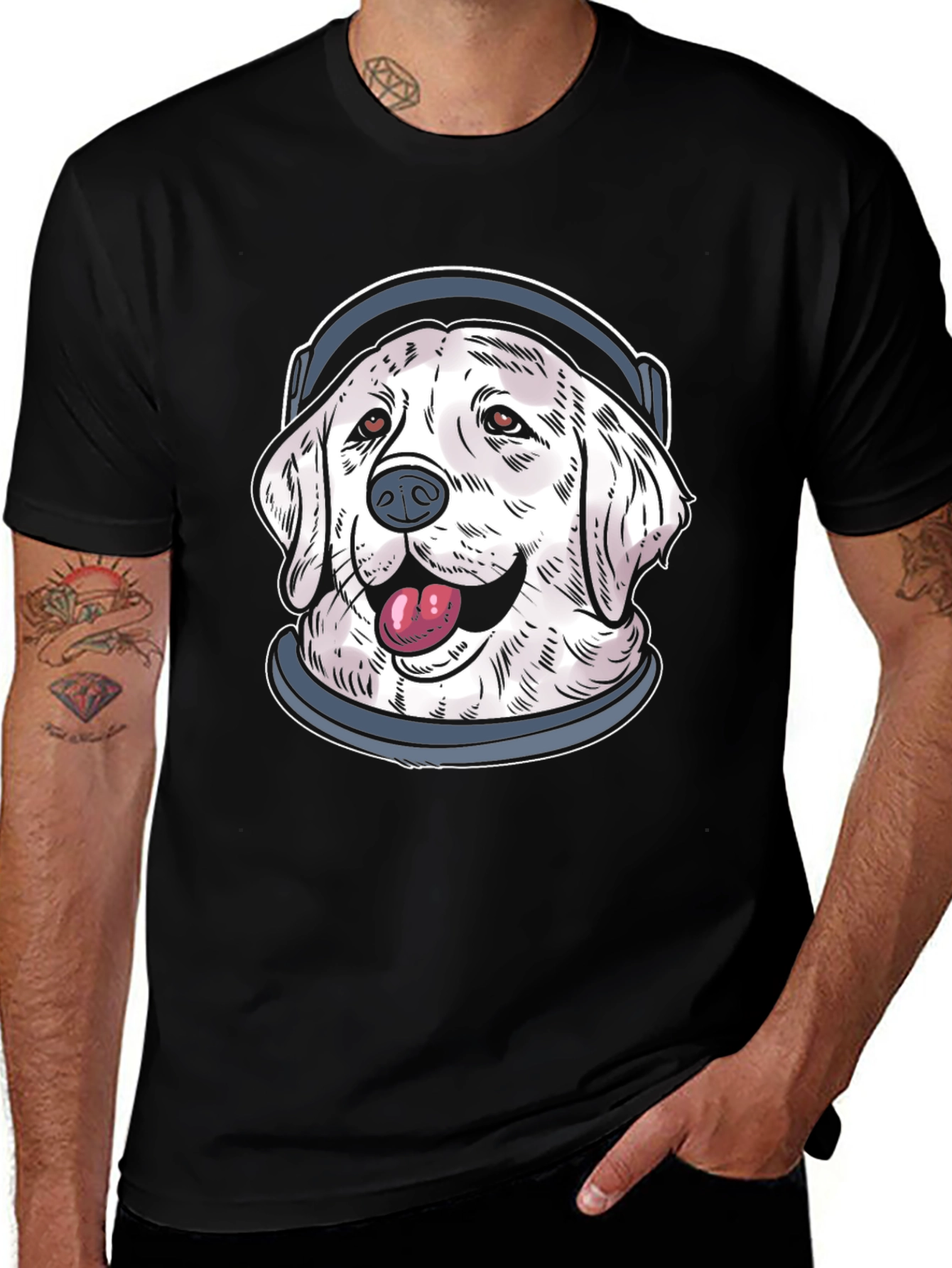 Dog Astronaut Graphic Tee - Space Pup T-Shirt