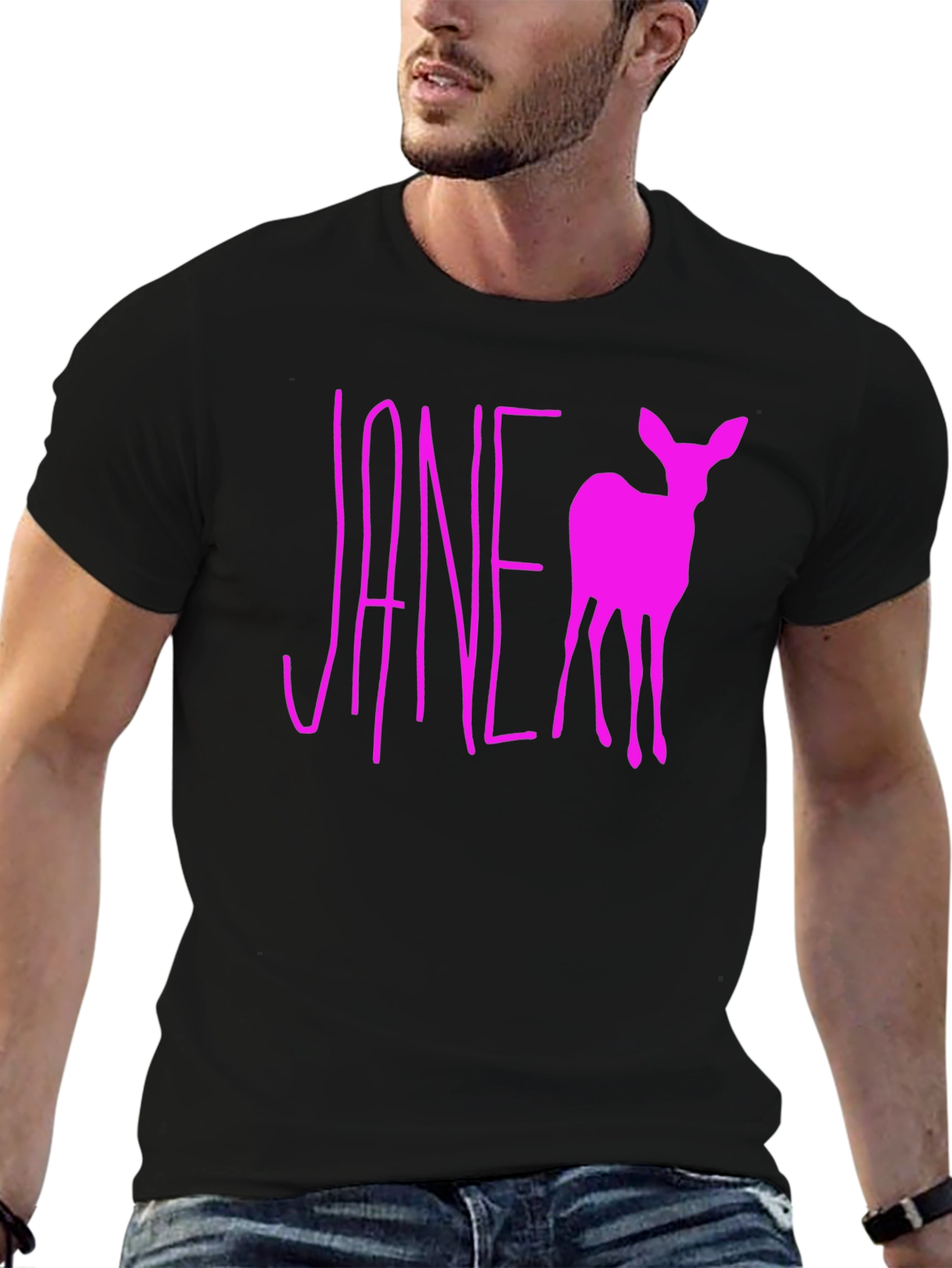 Jane Deer Graphic Tee - Stylish Black T-Shirt