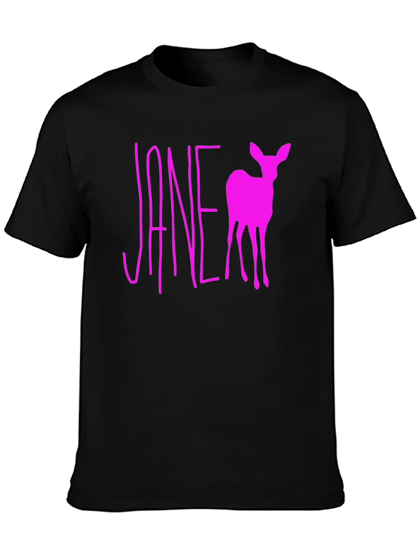 Jane Deer Graphic Tee - Stylish Black T-Shirt