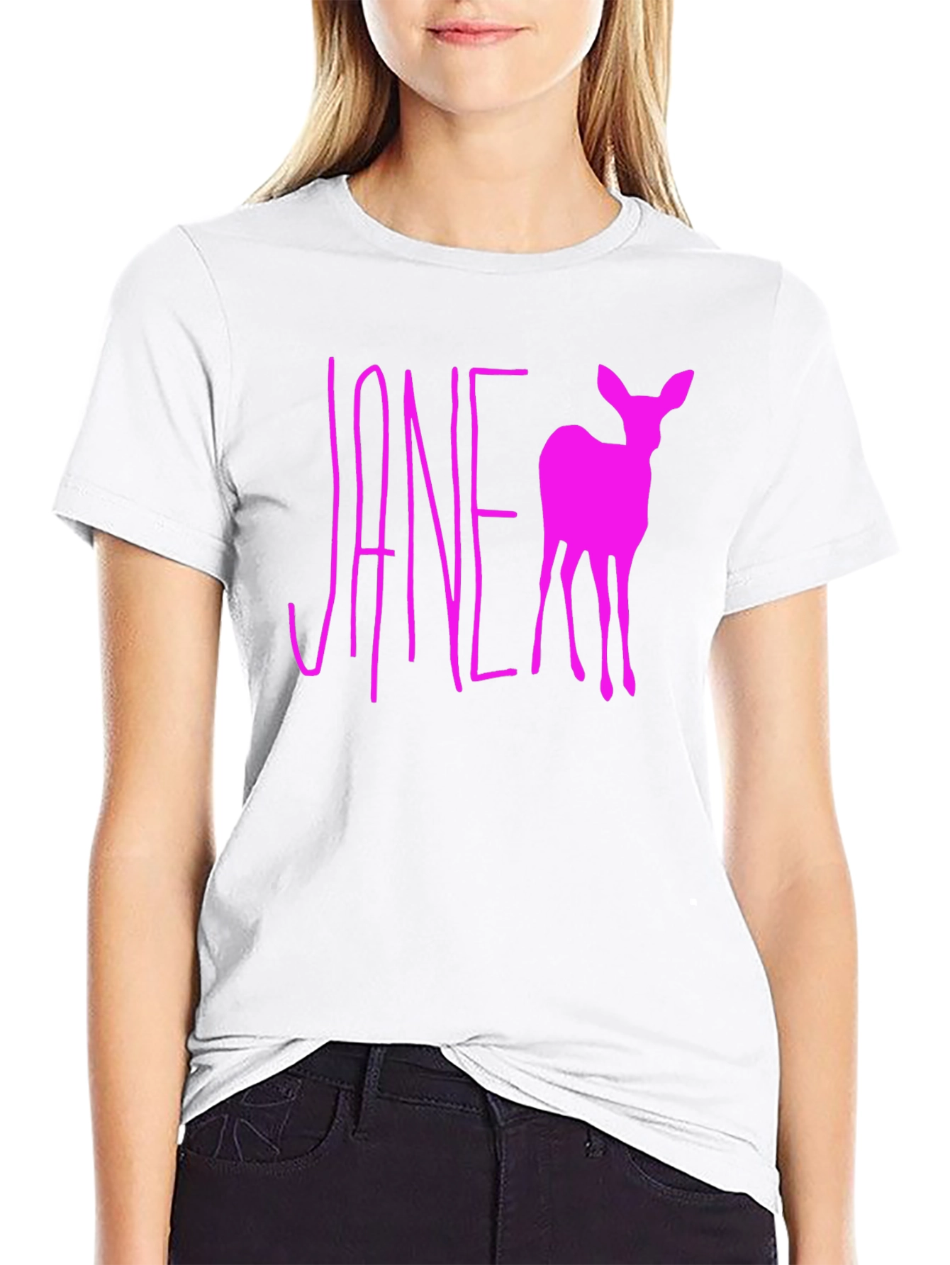 Jane Deer Graphic Tee - Stylish Black T-Shirt