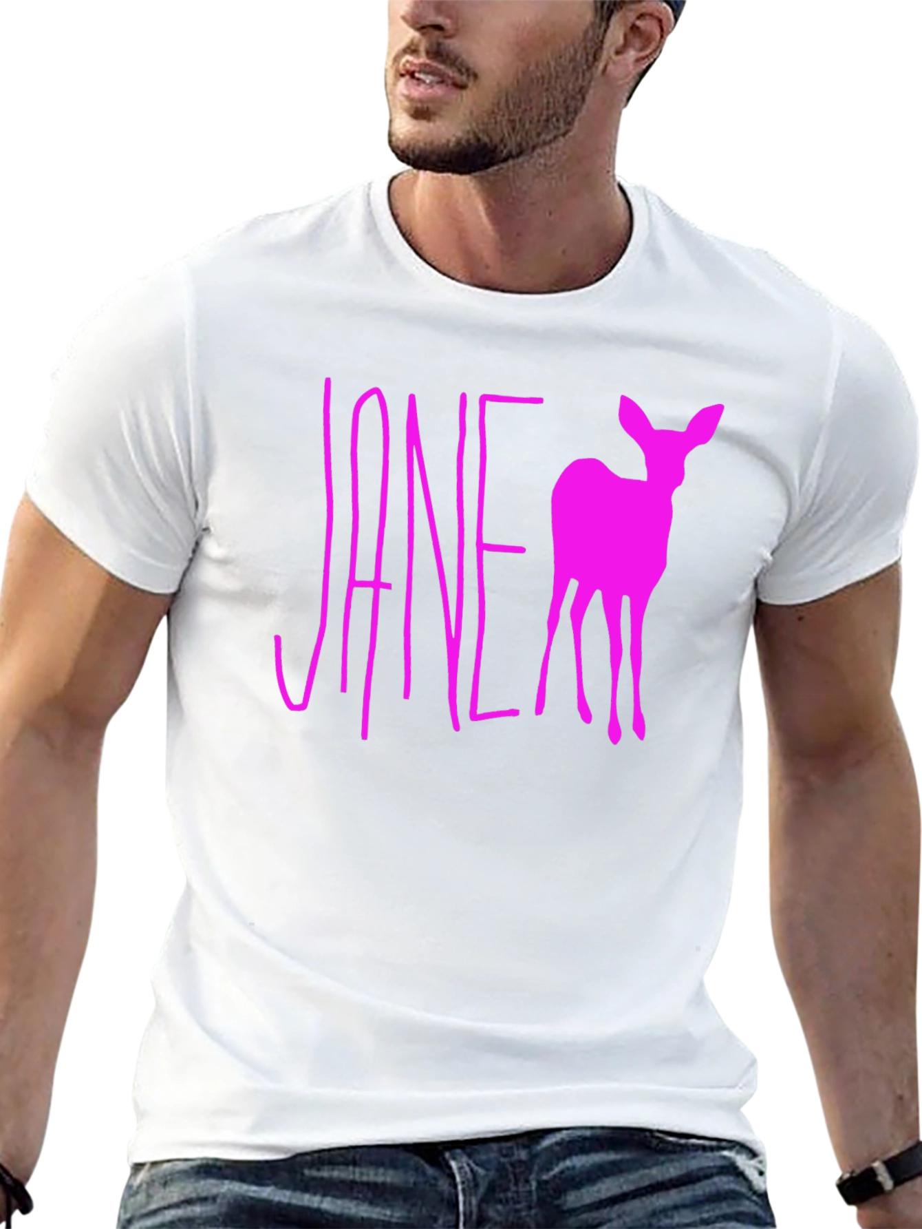 Jane Deer Graphic Tee - Stylish Black T-Shirt