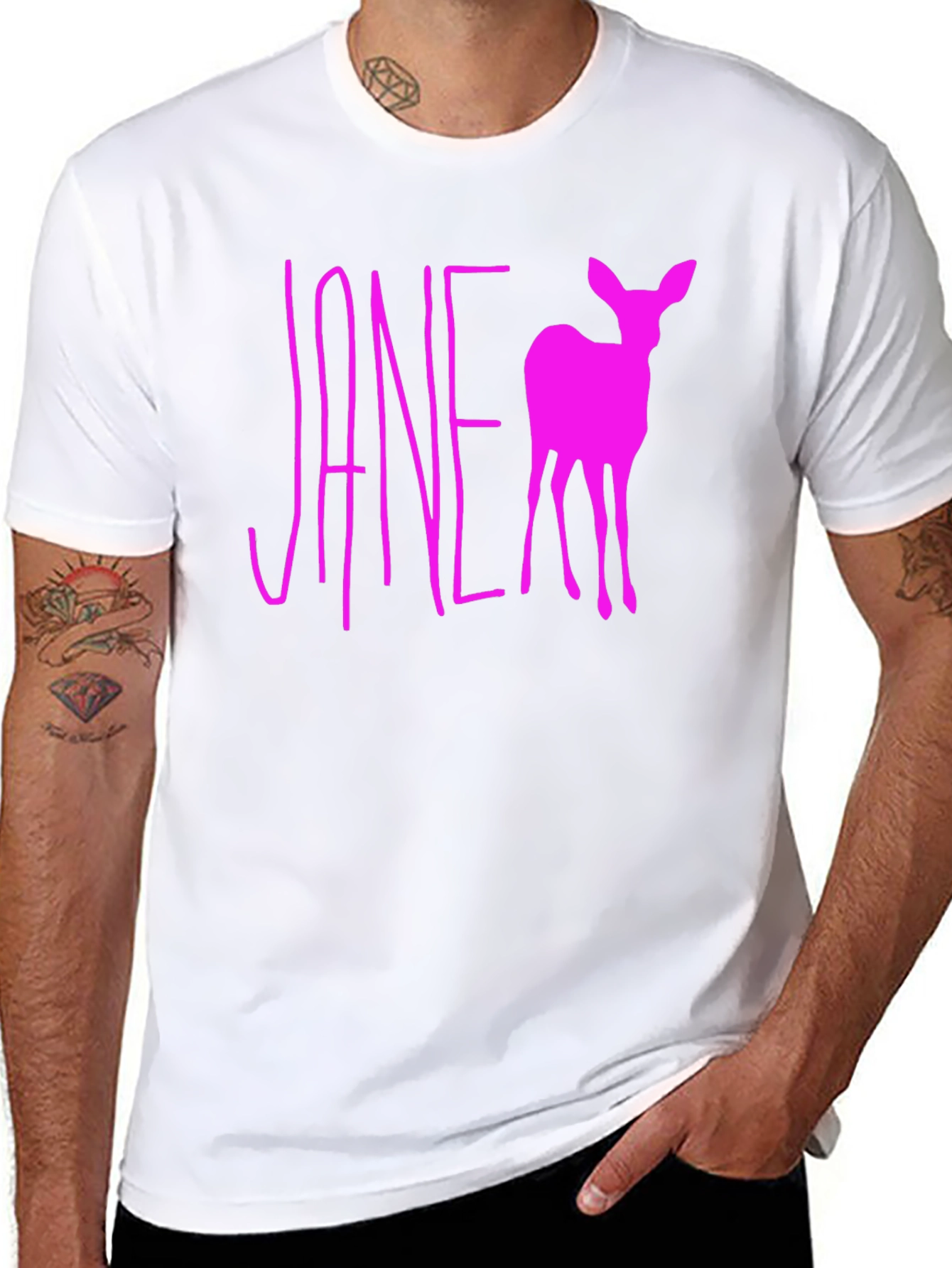Jane Deer Graphic Tee - Stylish Black T-Shirt