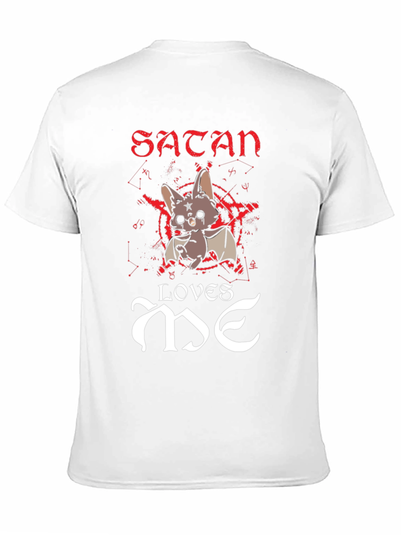 Satan Loves Me Graphic Tee - Black