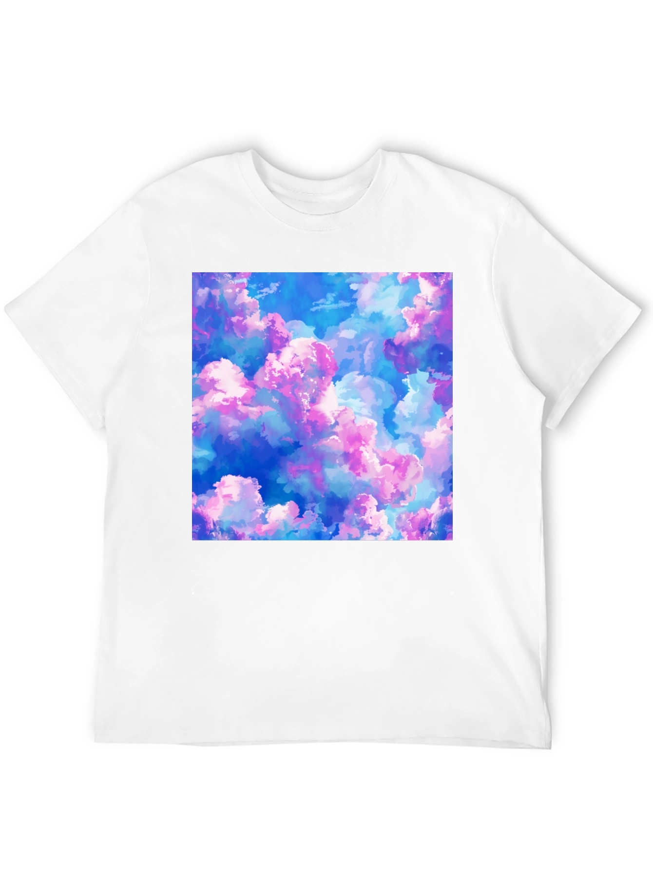 Dreamy Cloudscape Graphic Tee - Soft Black Cotton