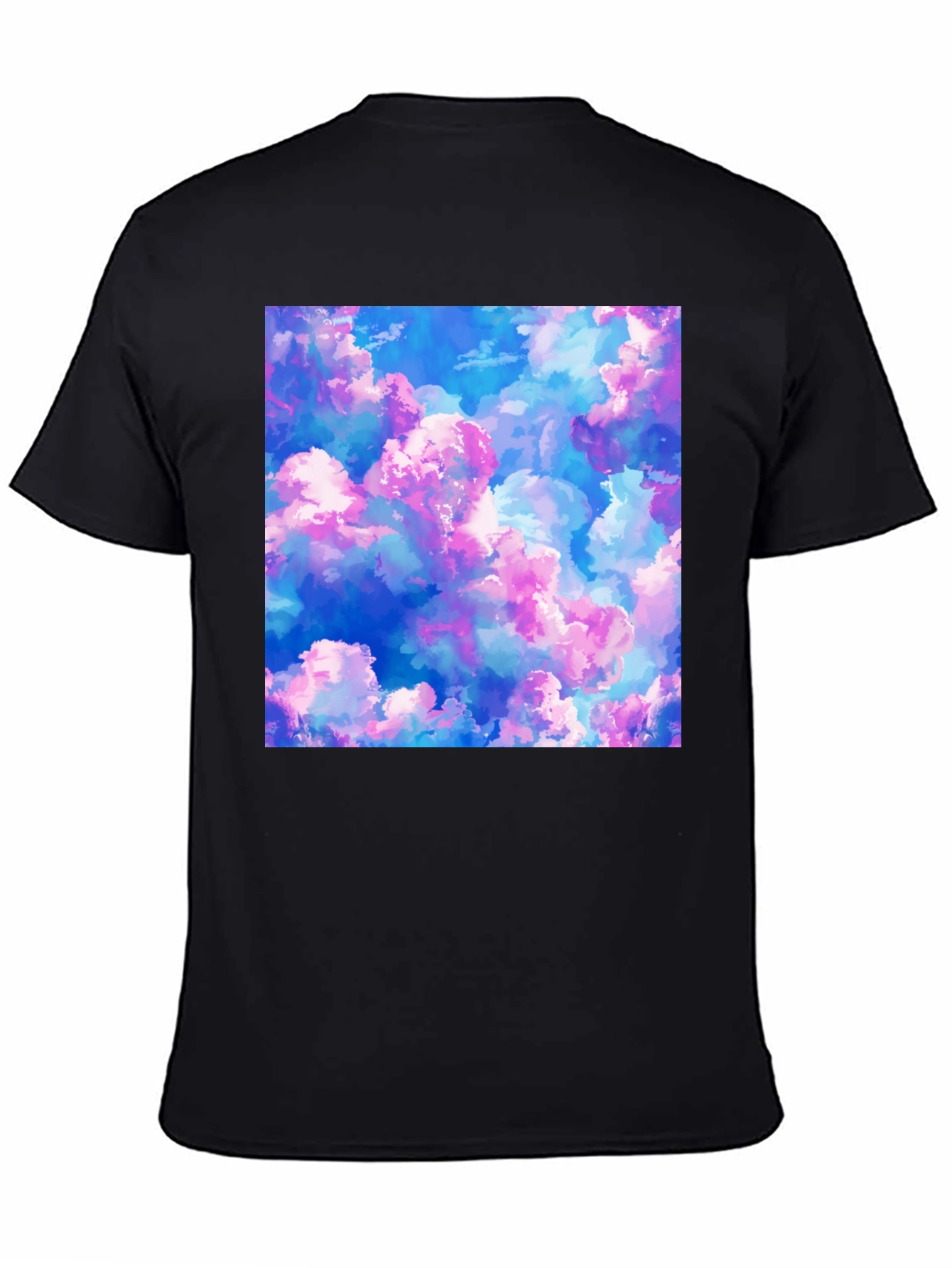Dreamy Cloudscape Graphic Tee - Soft Black Cotton