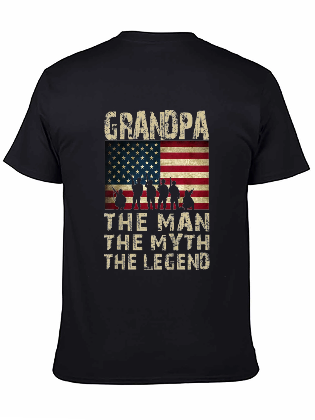 Grandpa The Man The Myth Legend American Flag T-Shirt