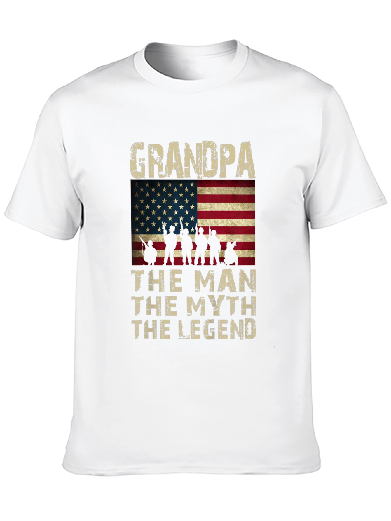Grandpa The Man The Myth Legend American Flag T-Shirt