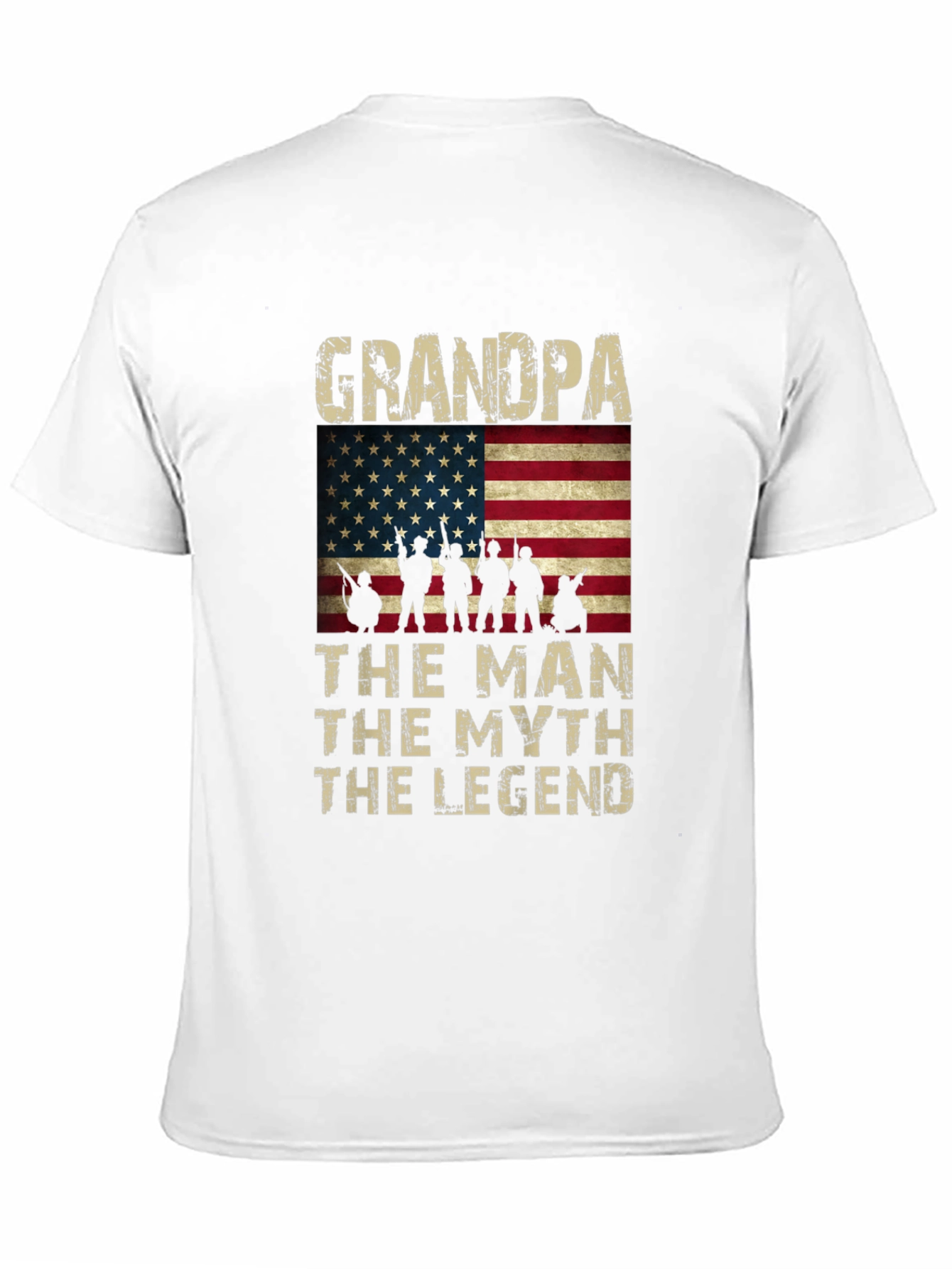 Grandpa The Man The Myth Legend American Flag T-Shirt