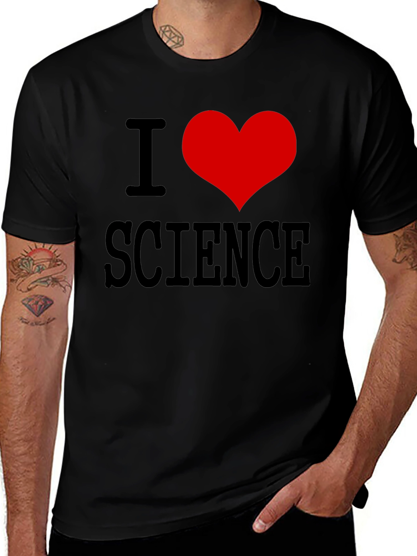 I Heart Science Black T-Shirt