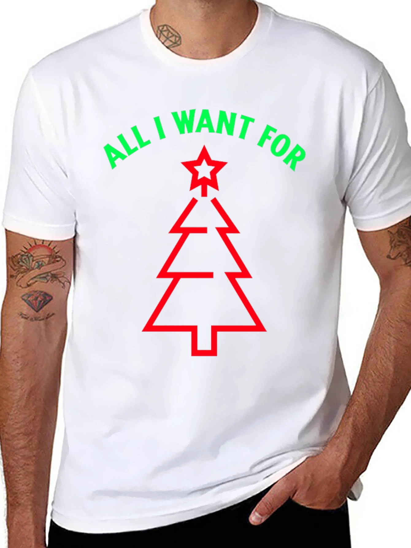 Festive Christmas Tree Graphic Tee - Holiday Fun!