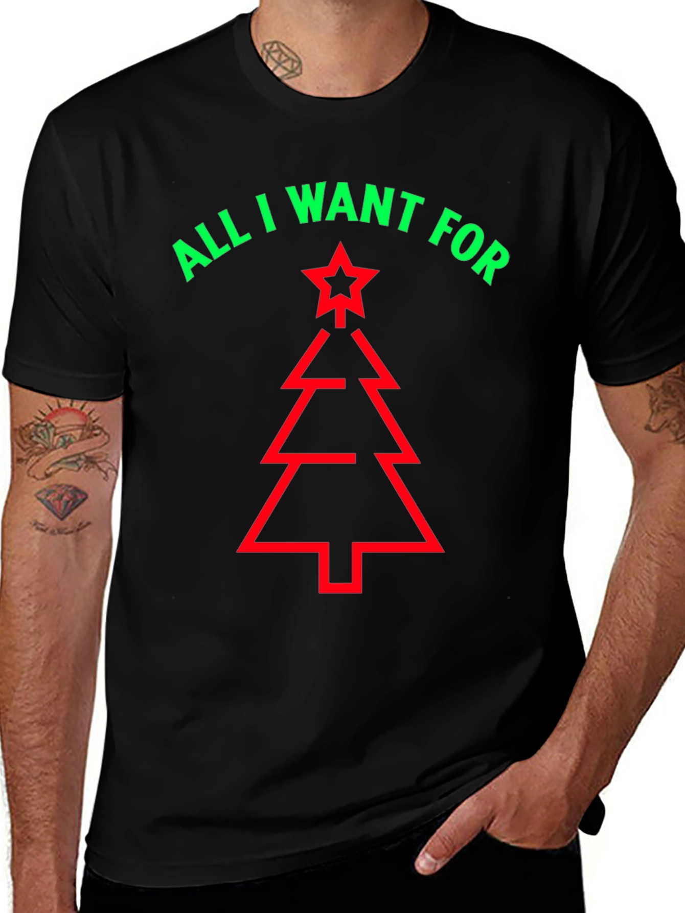 Festive Christmas Tree Graphic Tee - Holiday Fun!