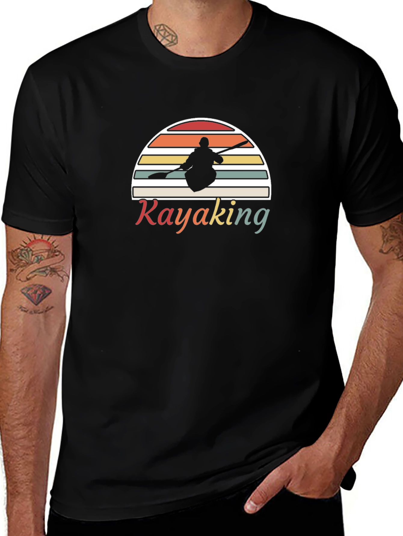 Kayaking Retro Sunset T-Shirt