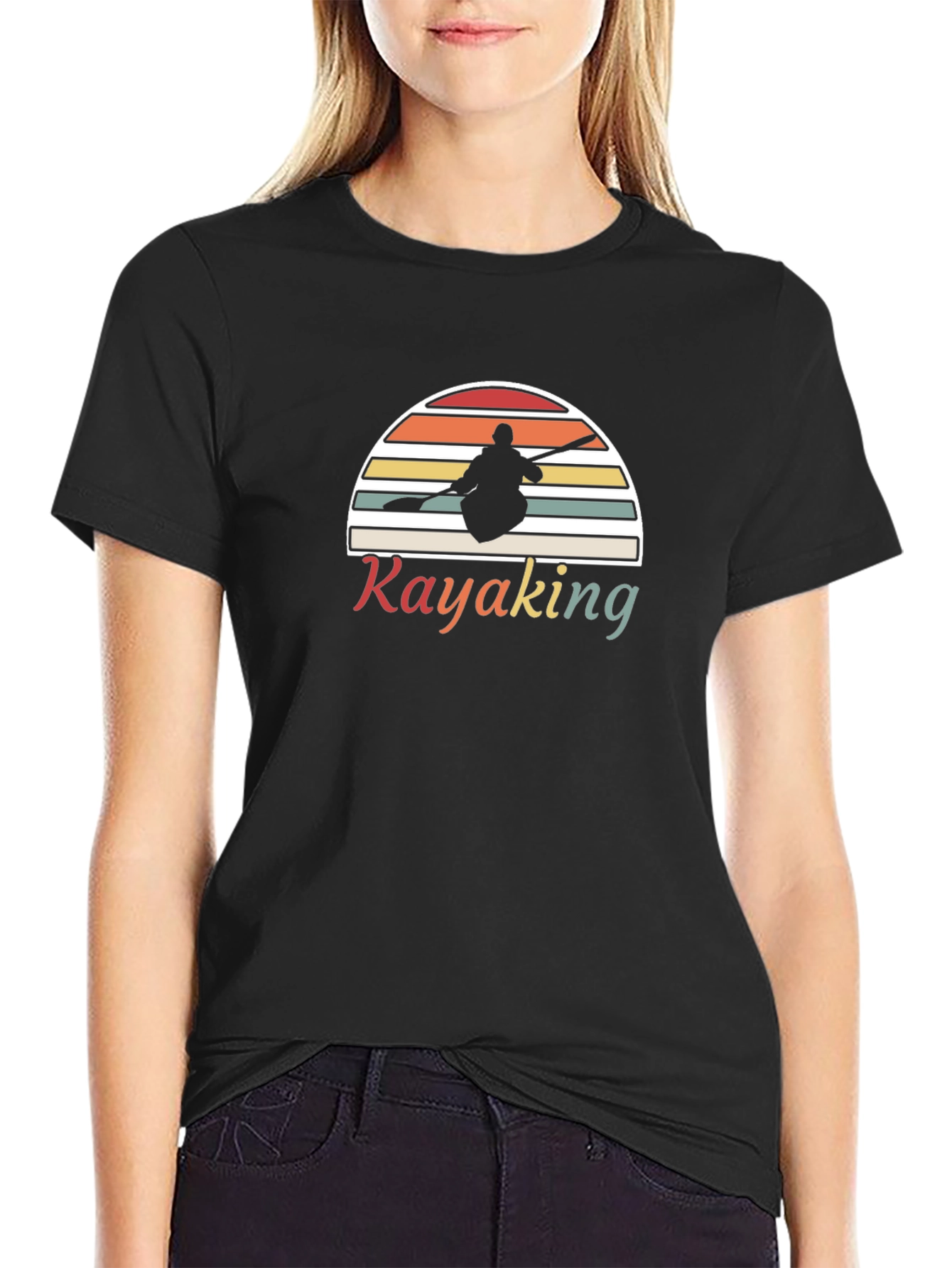 Kayaking Retro Sunset T-Shirt