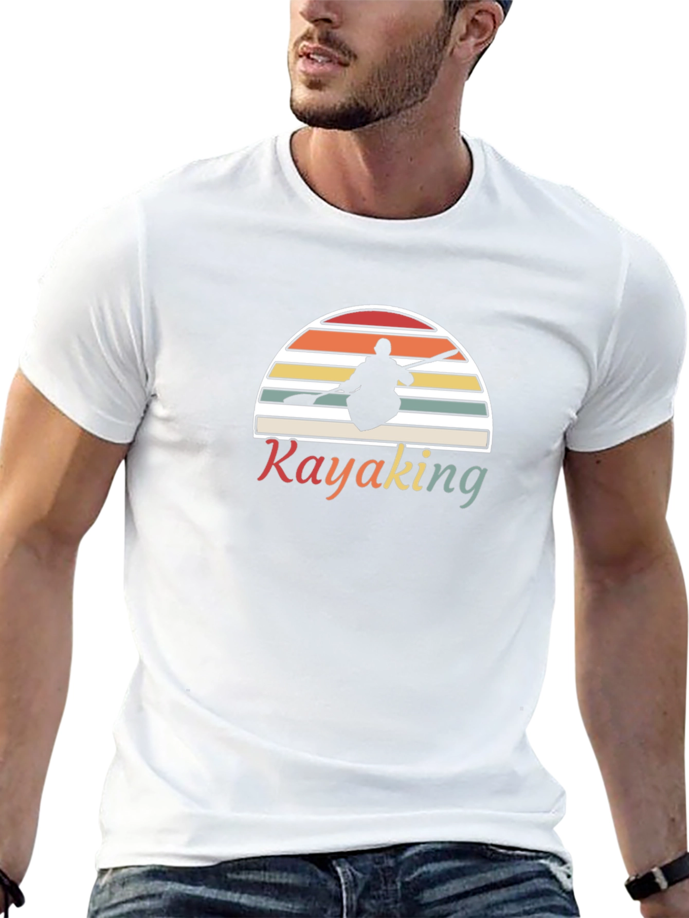 Kayaking Retro Sunset T-Shirt