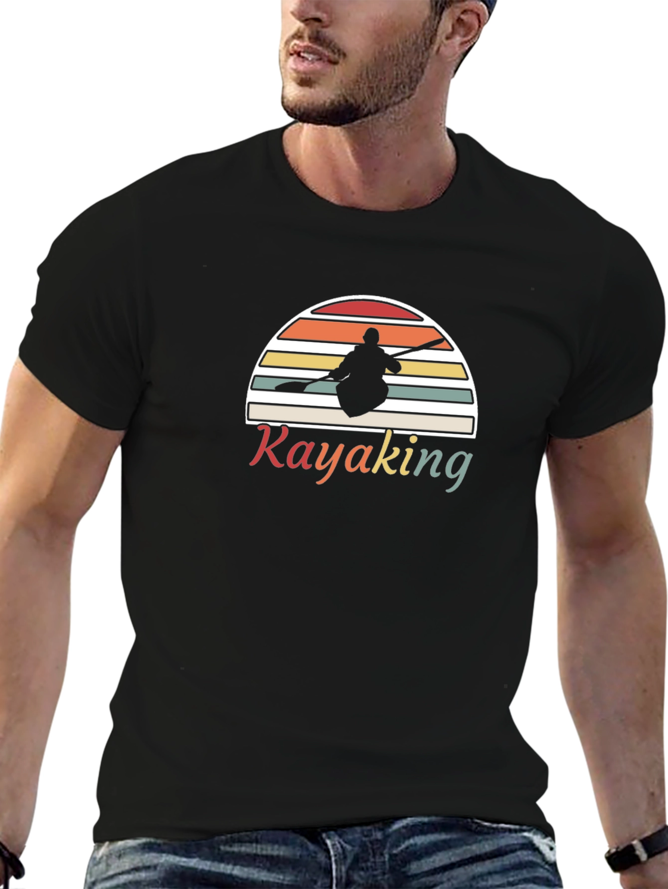 Kayaking Retro Sunset T-Shirt
