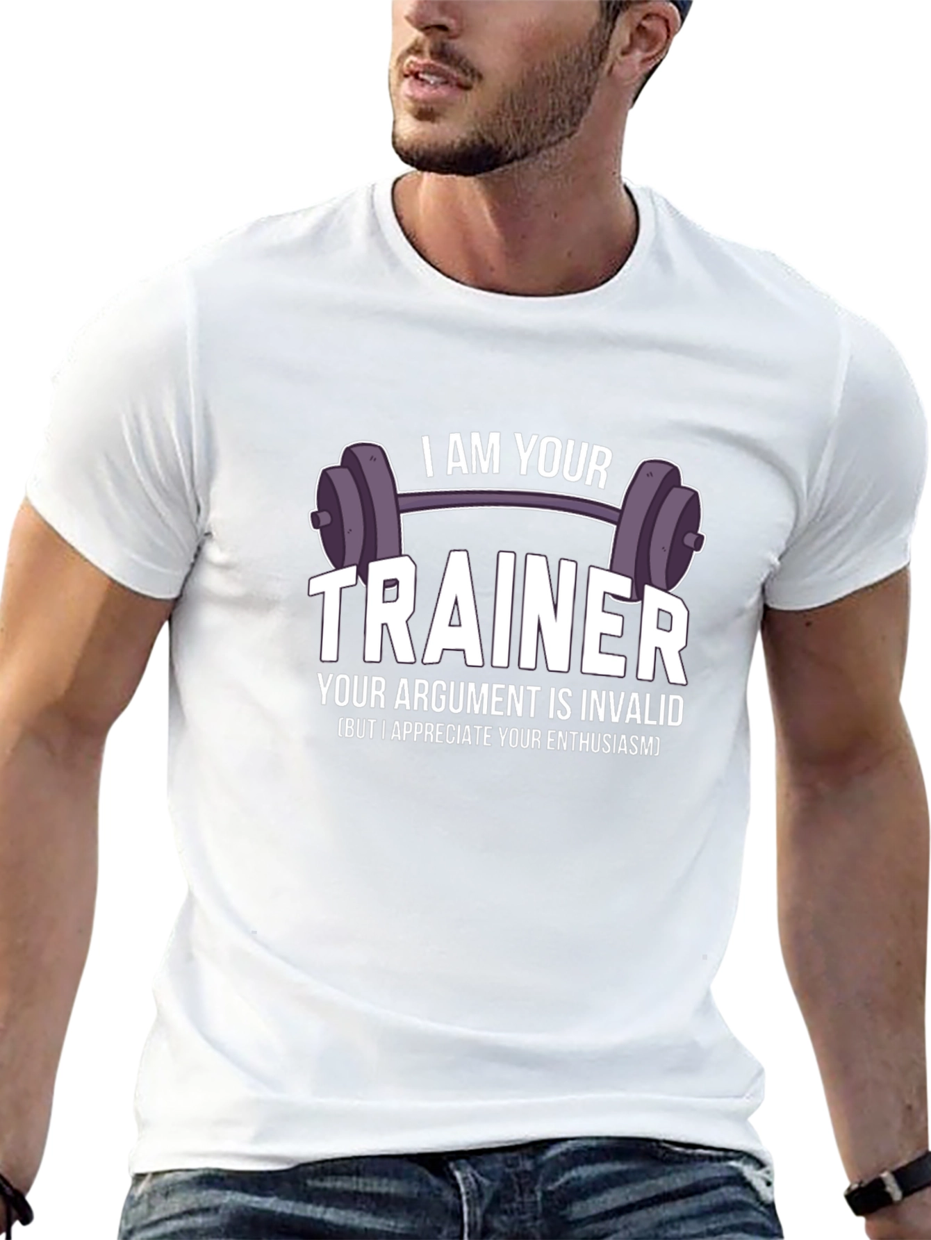 I AM YOUR TRAINER Black Graphic T-Shirt