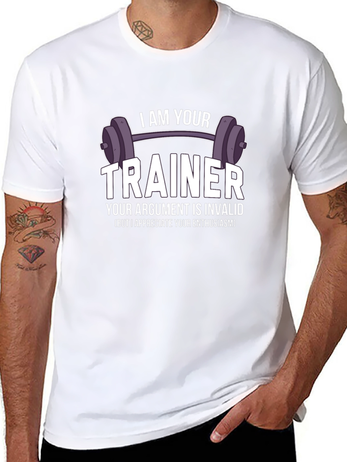 I AM YOUR TRAINER Black Graphic T-Shirt