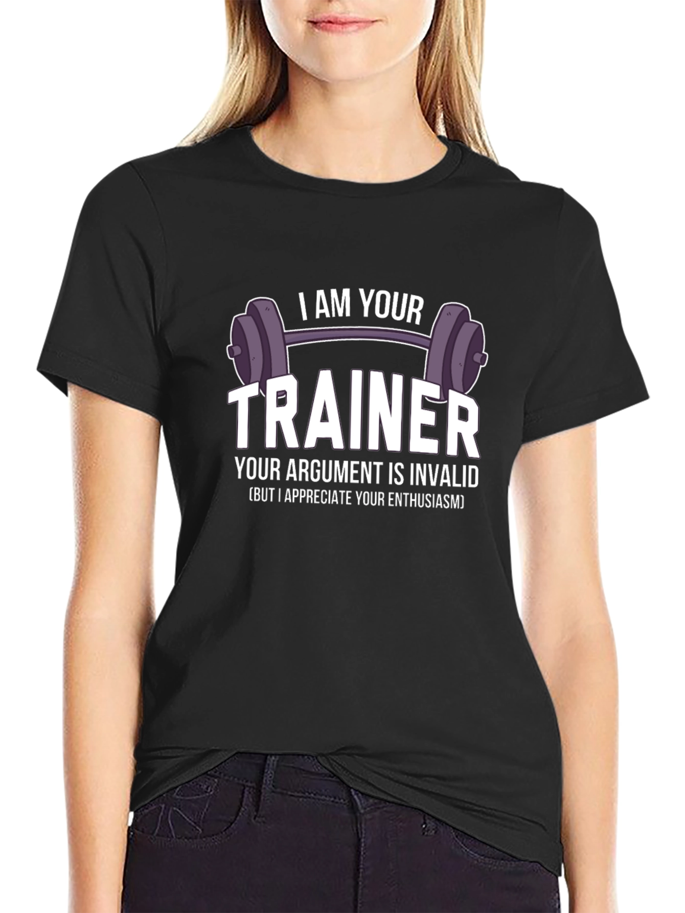 I AM YOUR TRAINER Black Graphic T-Shirt