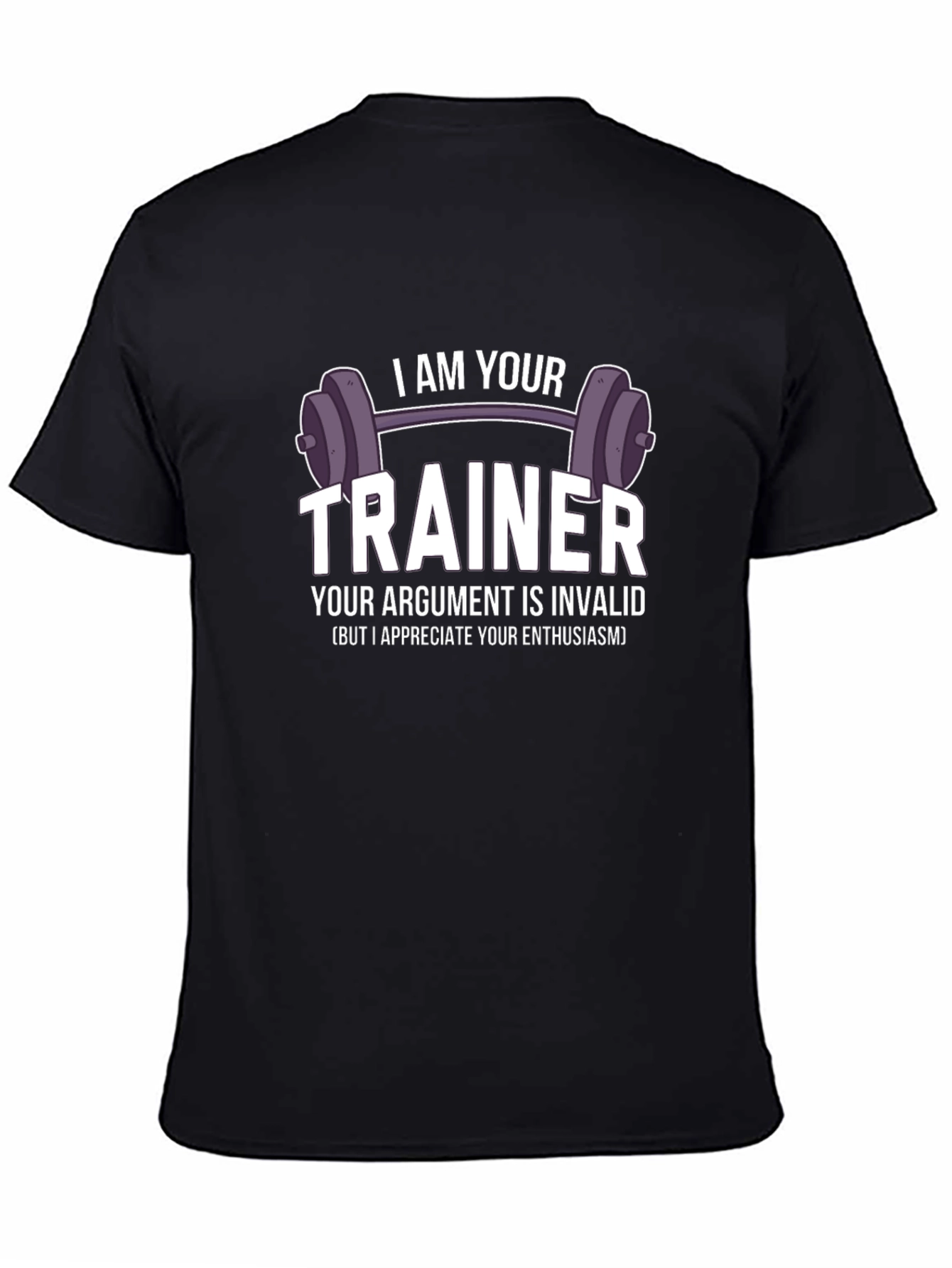 I AM YOUR TRAINER Black Graphic T-Shirt